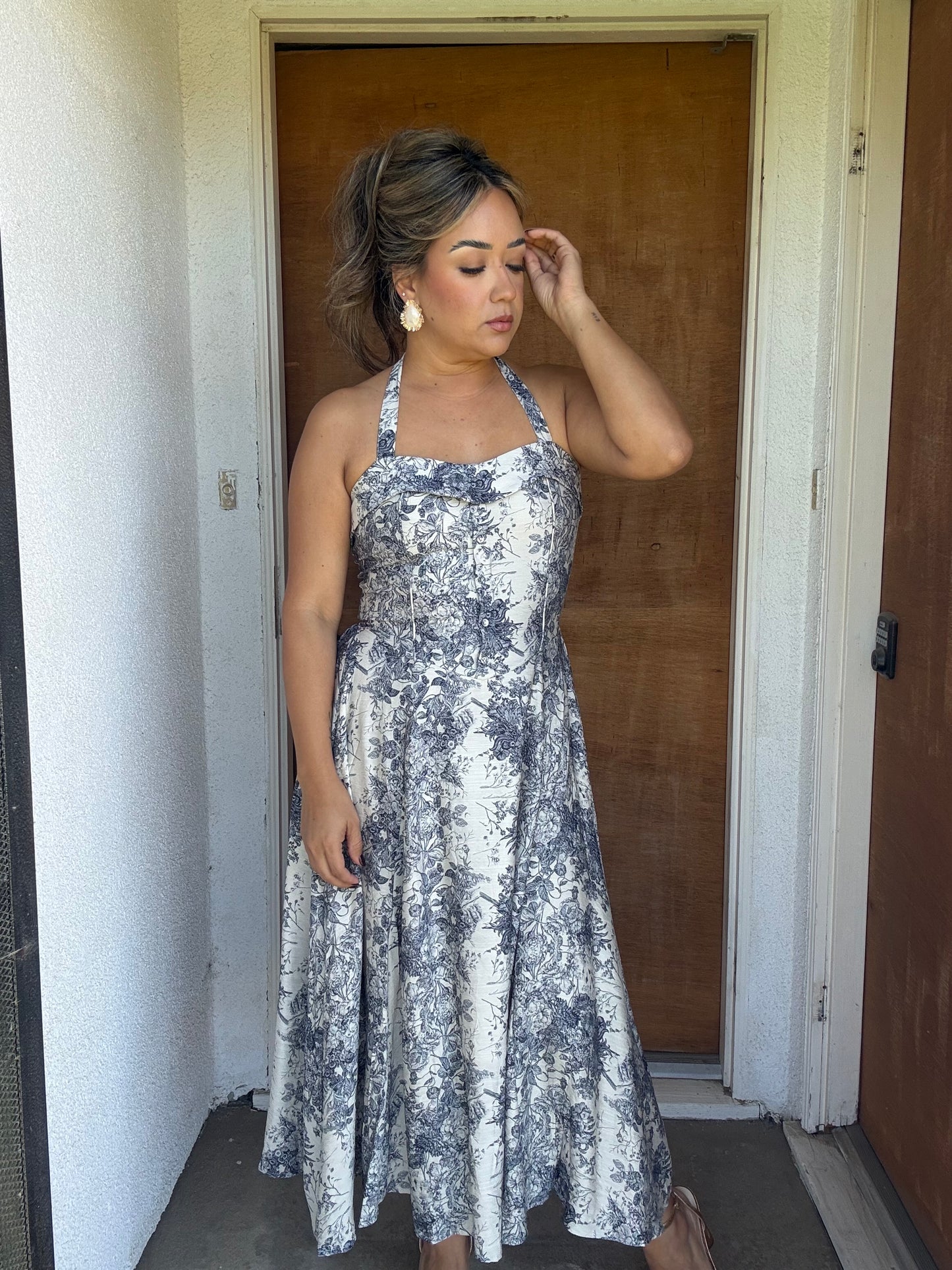 Lou Floral Halter Midi Dress