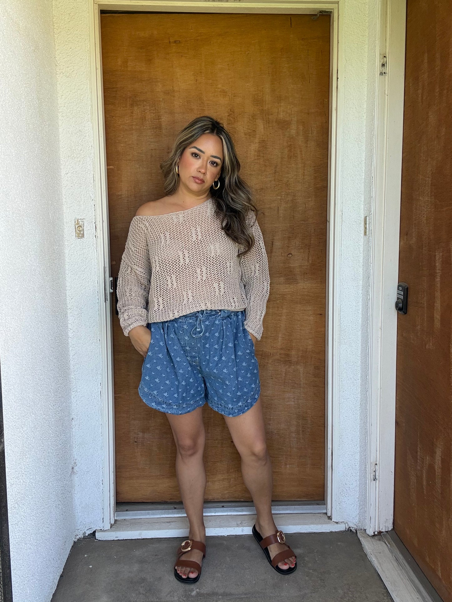 Newport Scoop Neck Knit Top- Taupe