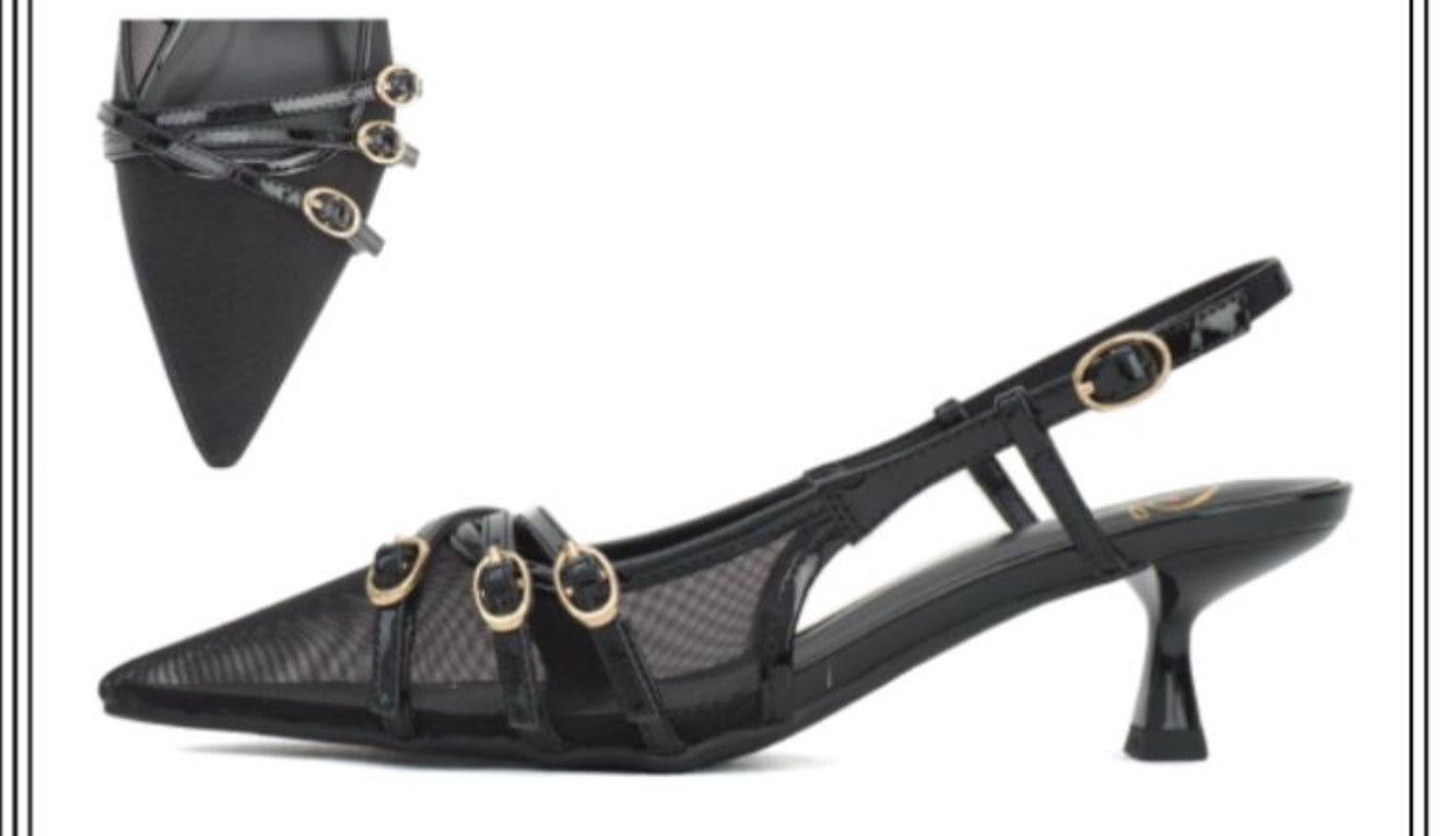 Lorenzo Kitten Heel- Black