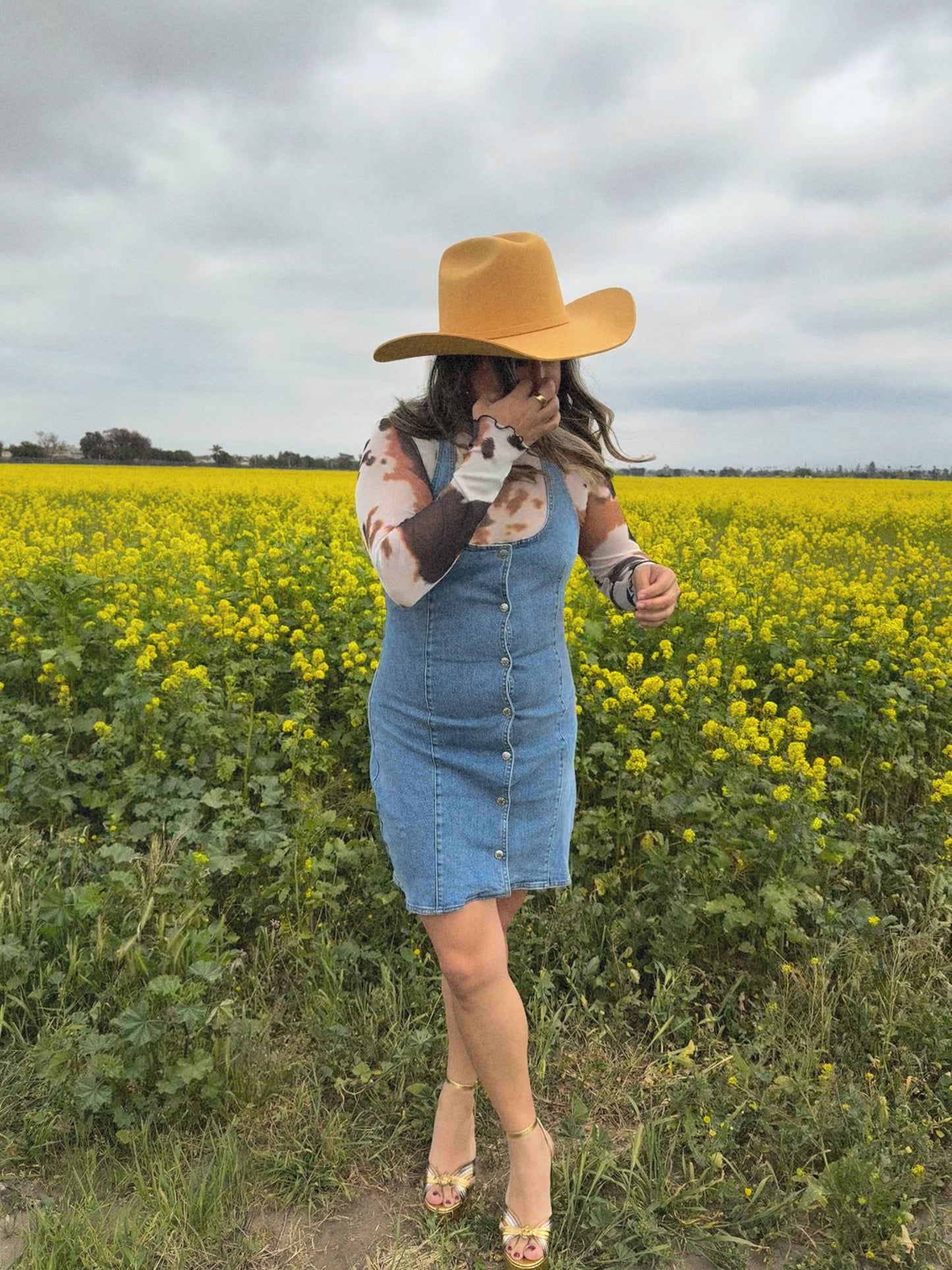 Me Gustas Sheer Cow Print Top