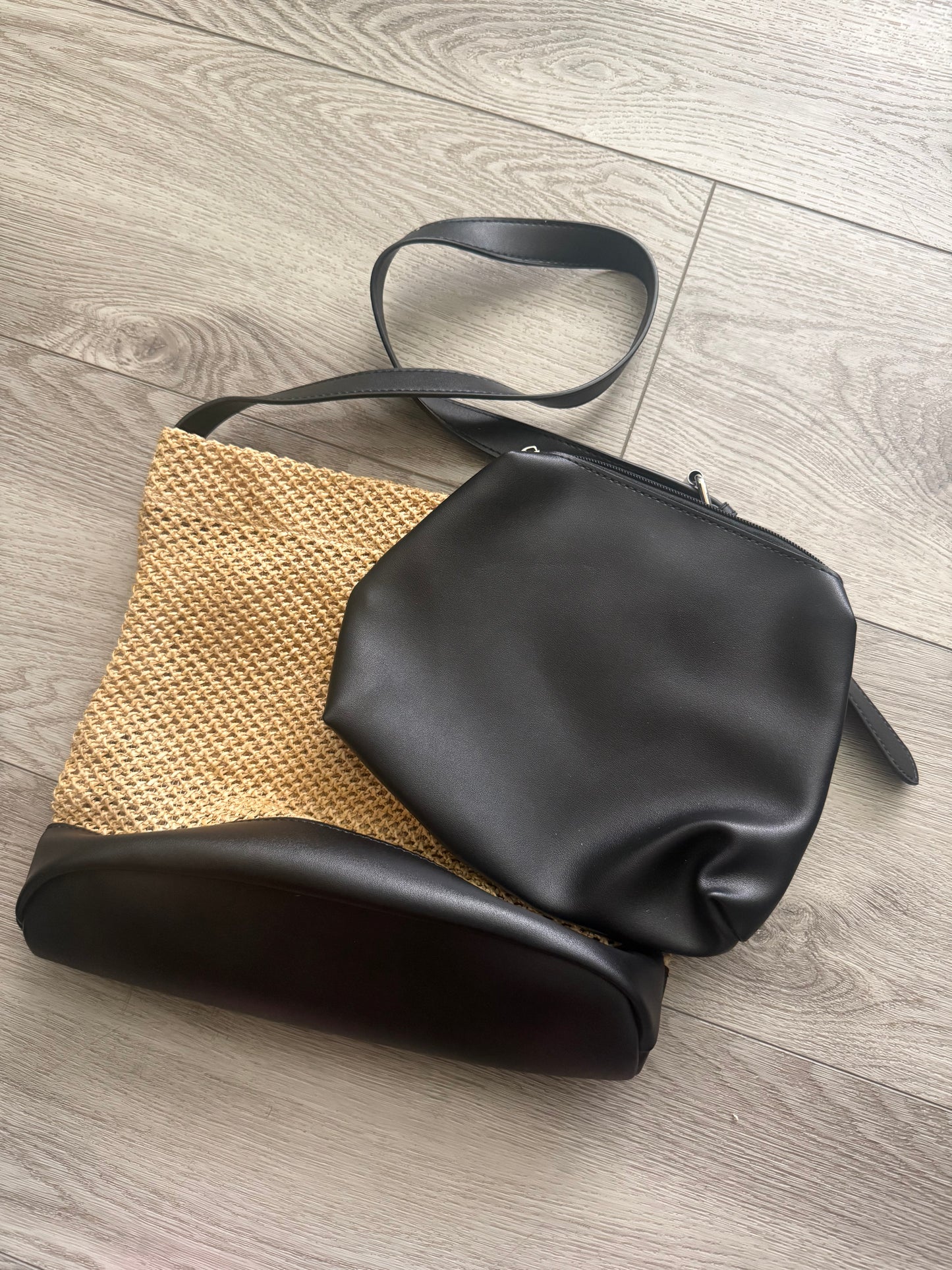 Meli Straw Bag- Black