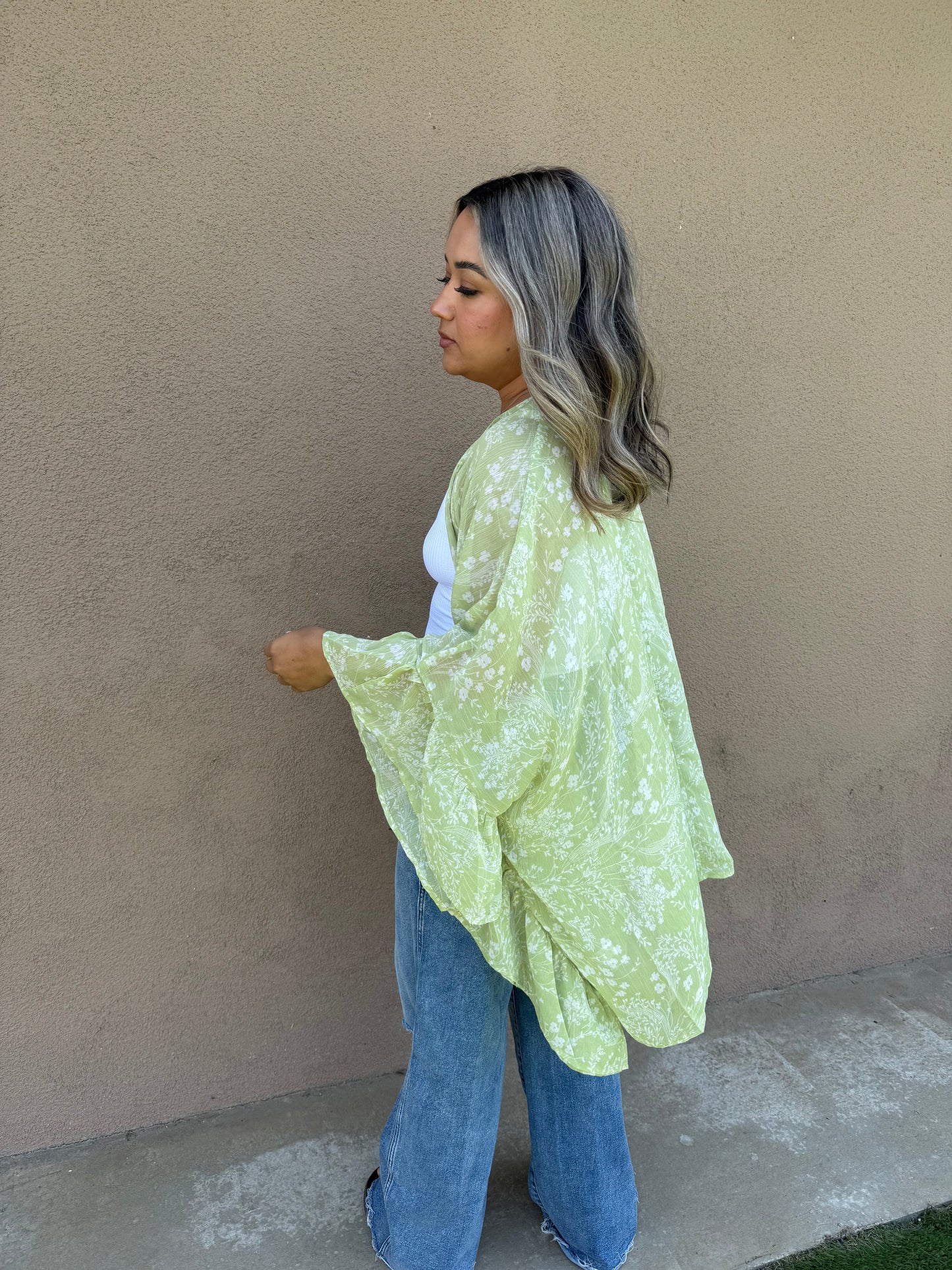 Poppy Floral Ruffled Kimono