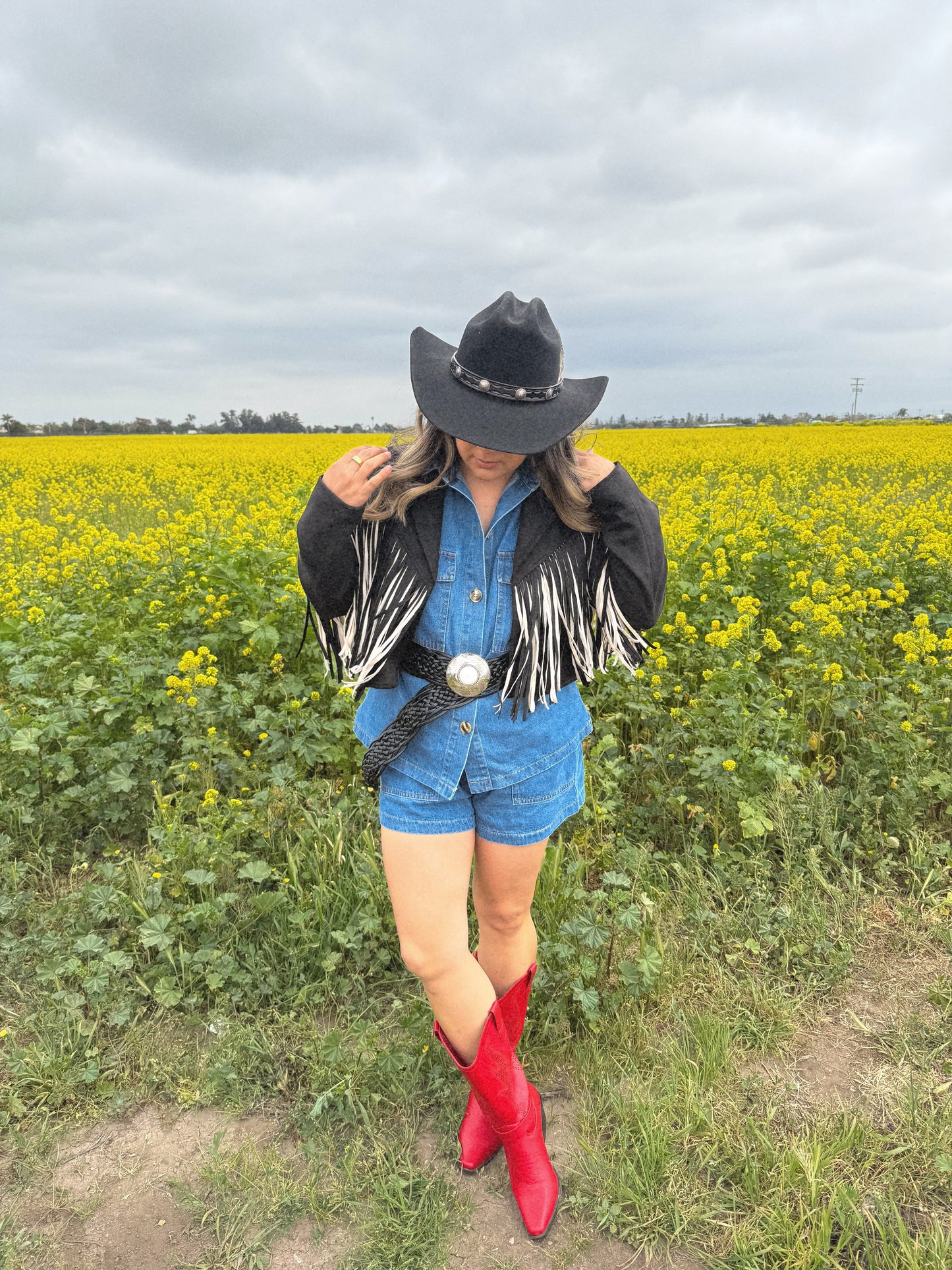 Reina Denim Shorts Set