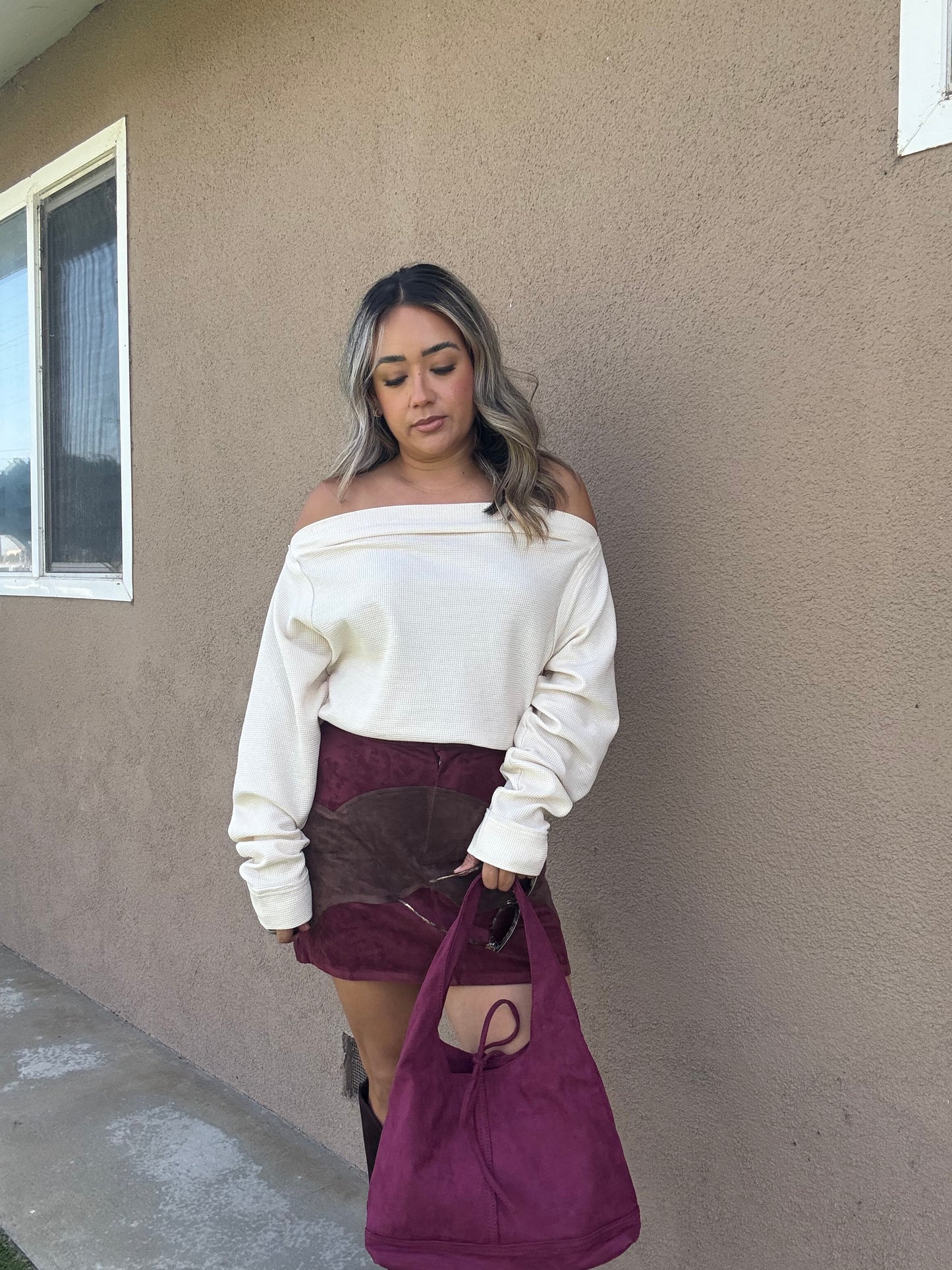 Fall For You Mini Skirt- Burgundy