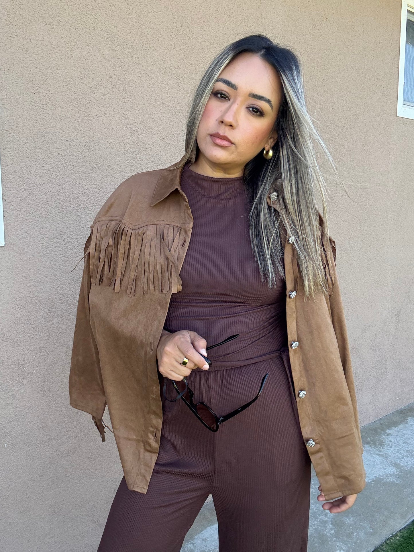 November Mocha Fringe Jacket