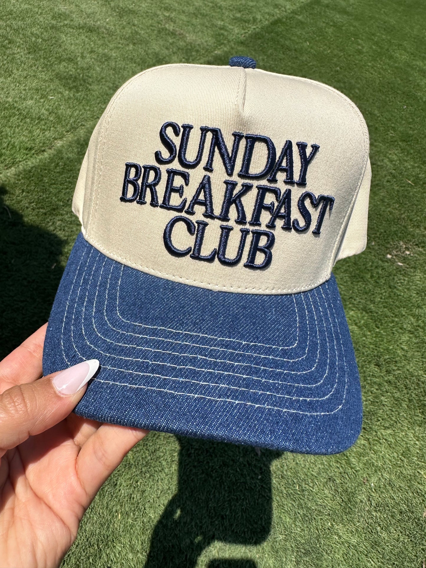 Sunday Breakfast Club Hat- Denim/Blue