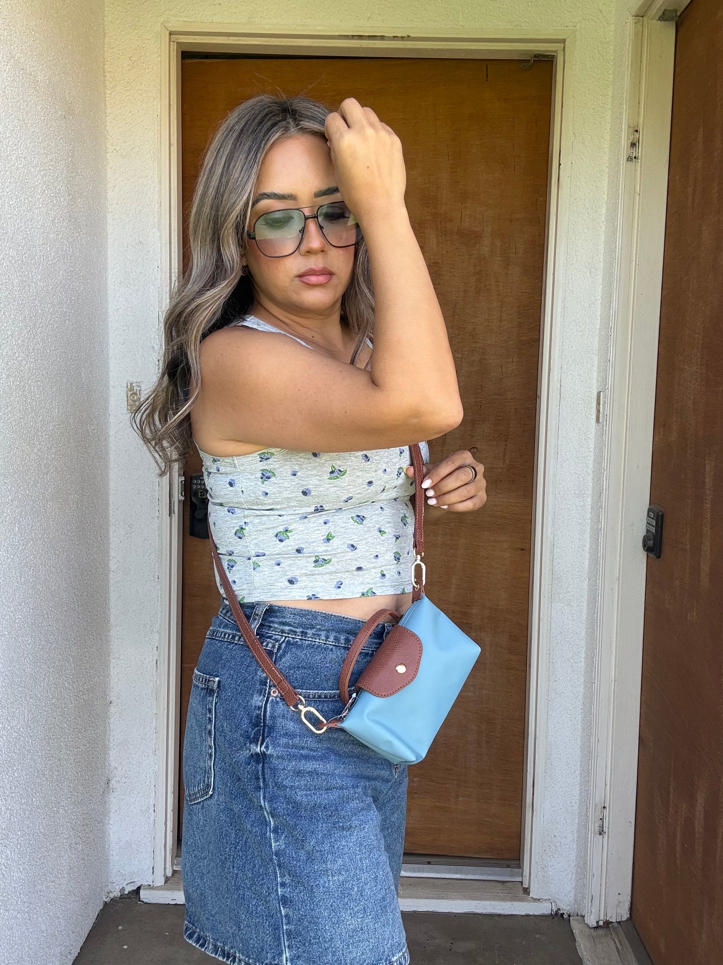 Blueberry Mini Tank- Grey