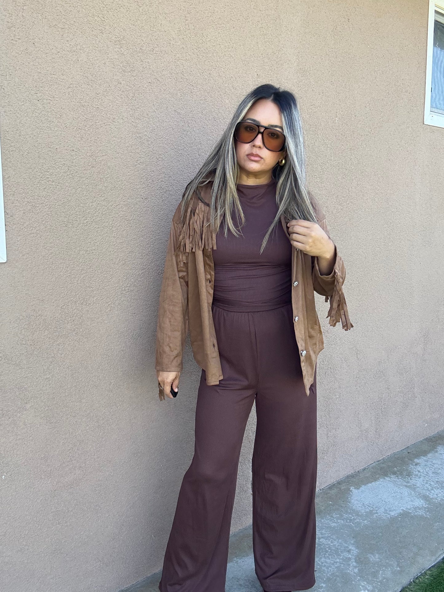 November Mocha Fringe Jacket