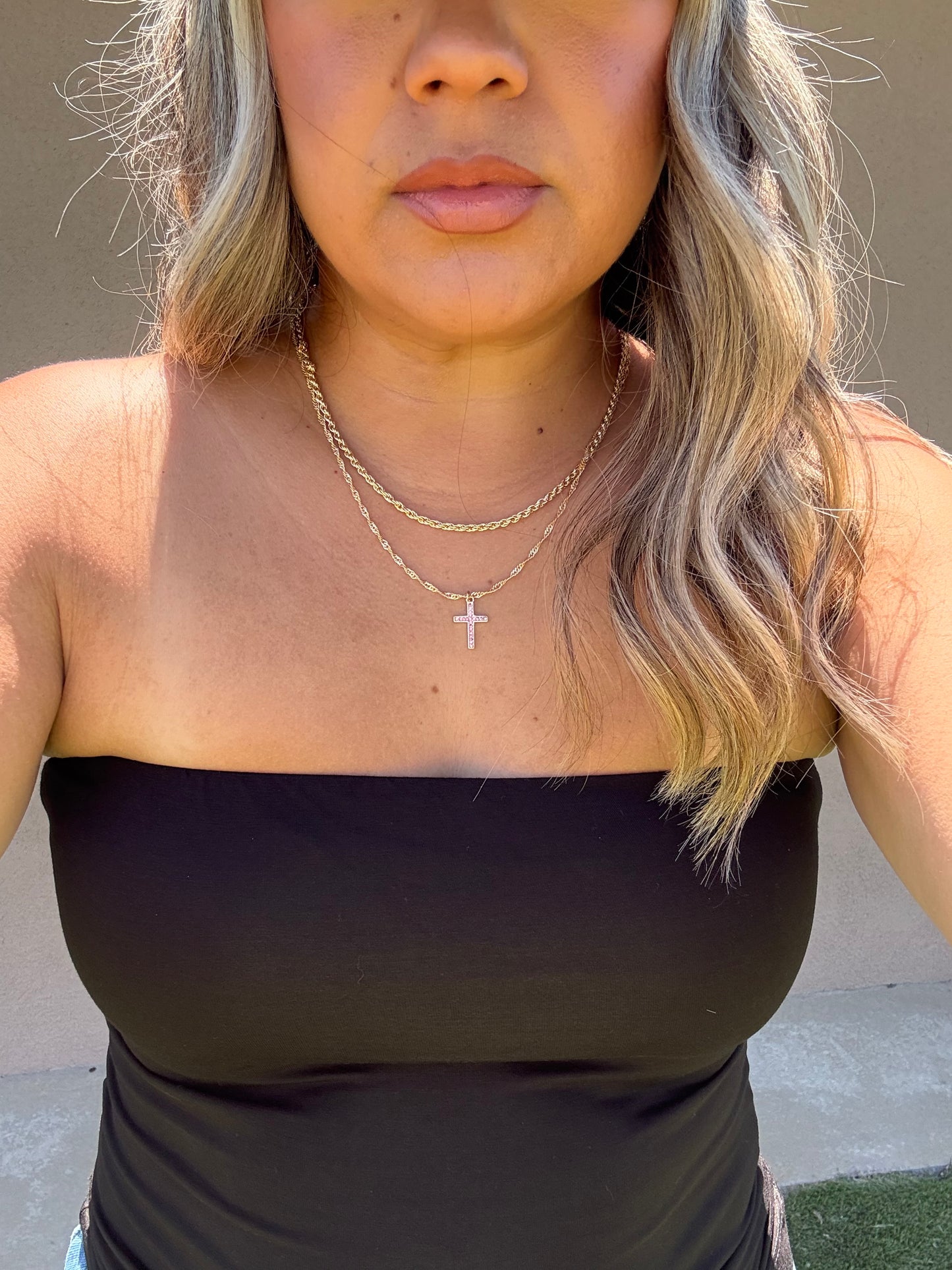 Richie Layered Cross Necklace