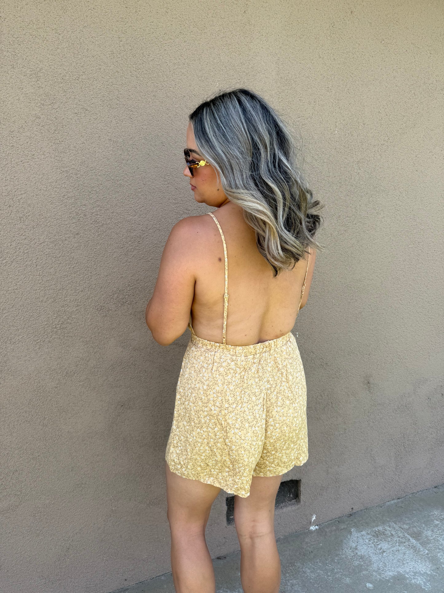 Golden Girl Floral Romper