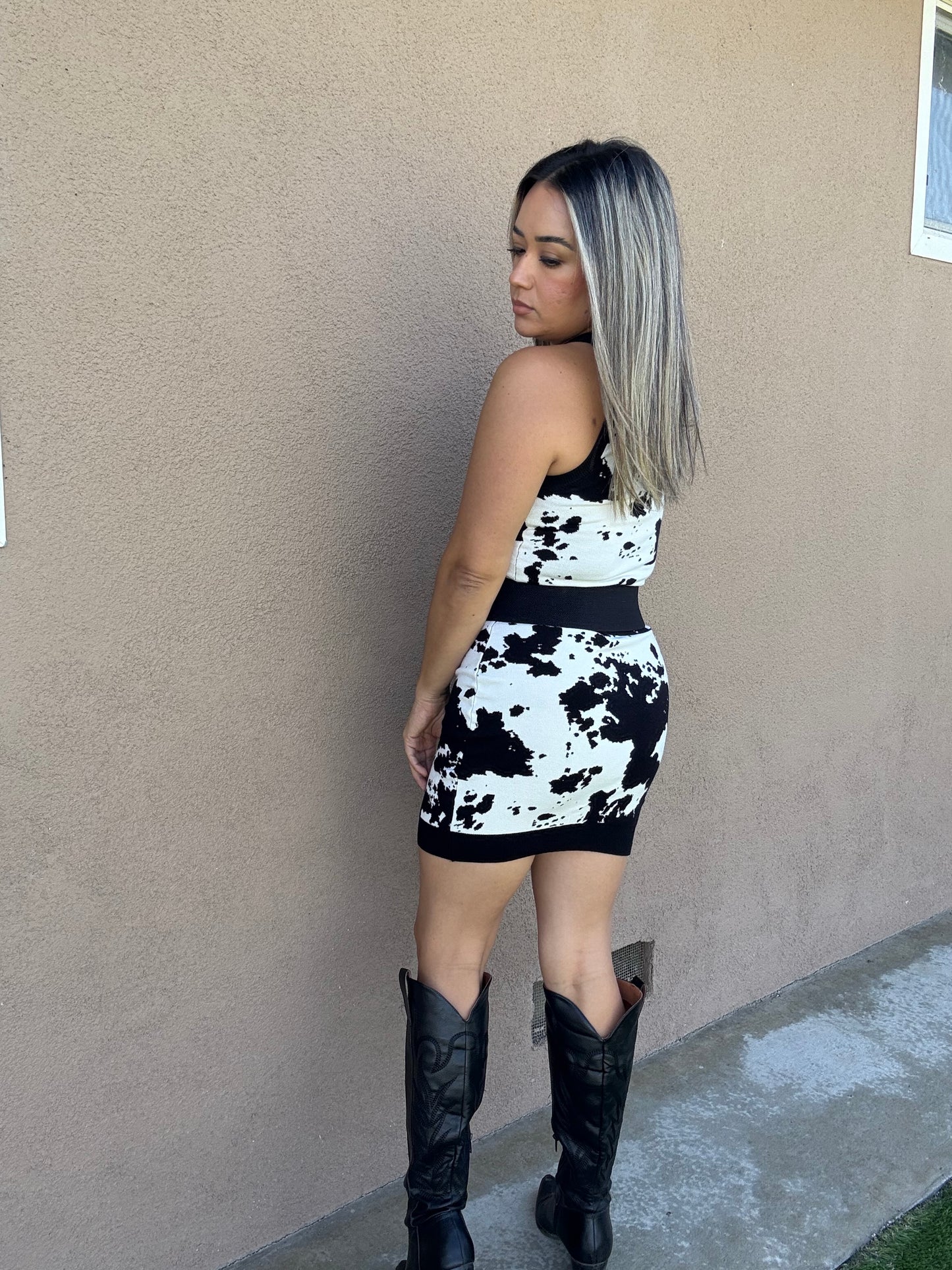 Rodeo Night Cow Skirt Set