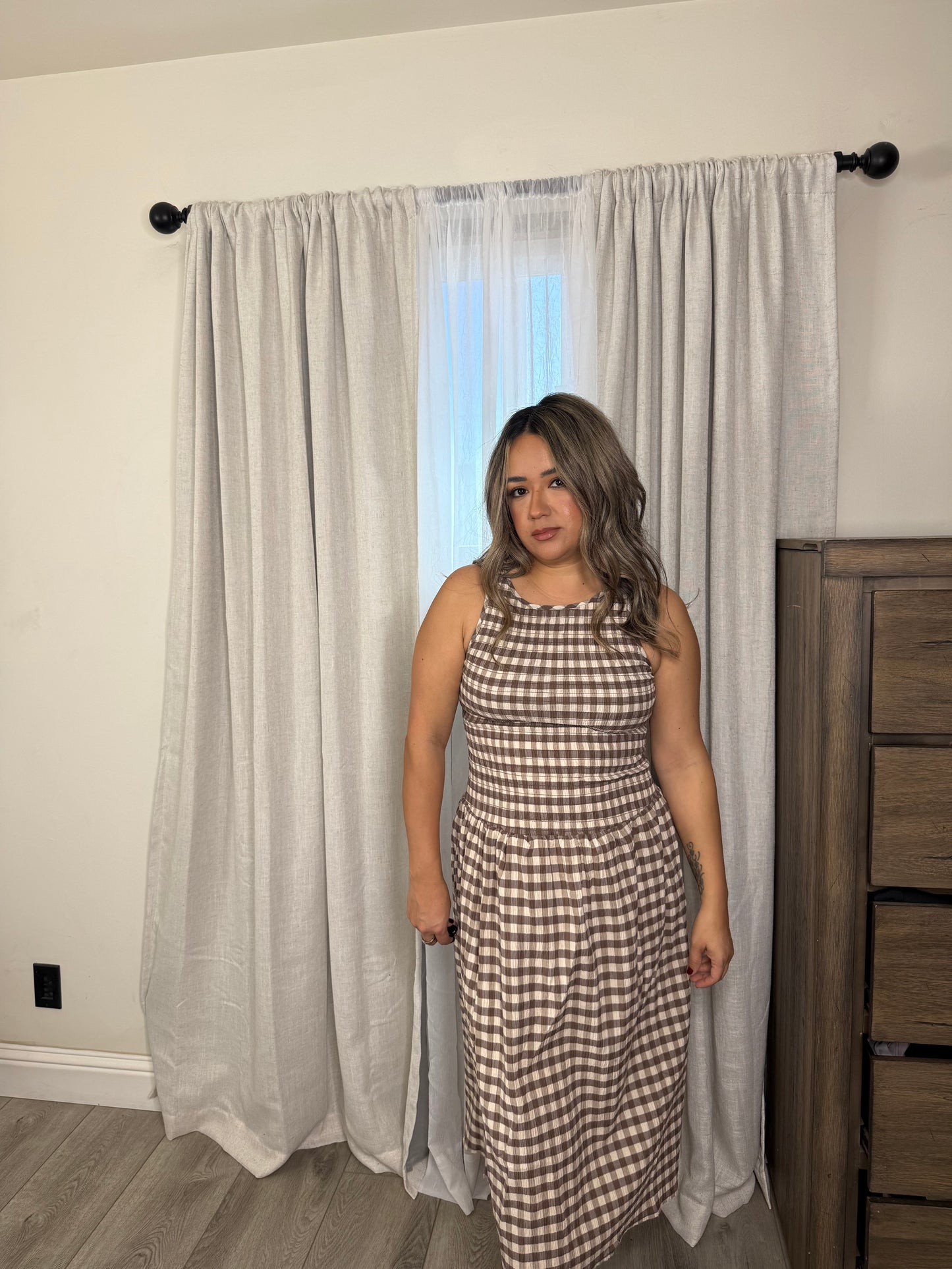 Perfection Drop Waist Gingham Dress