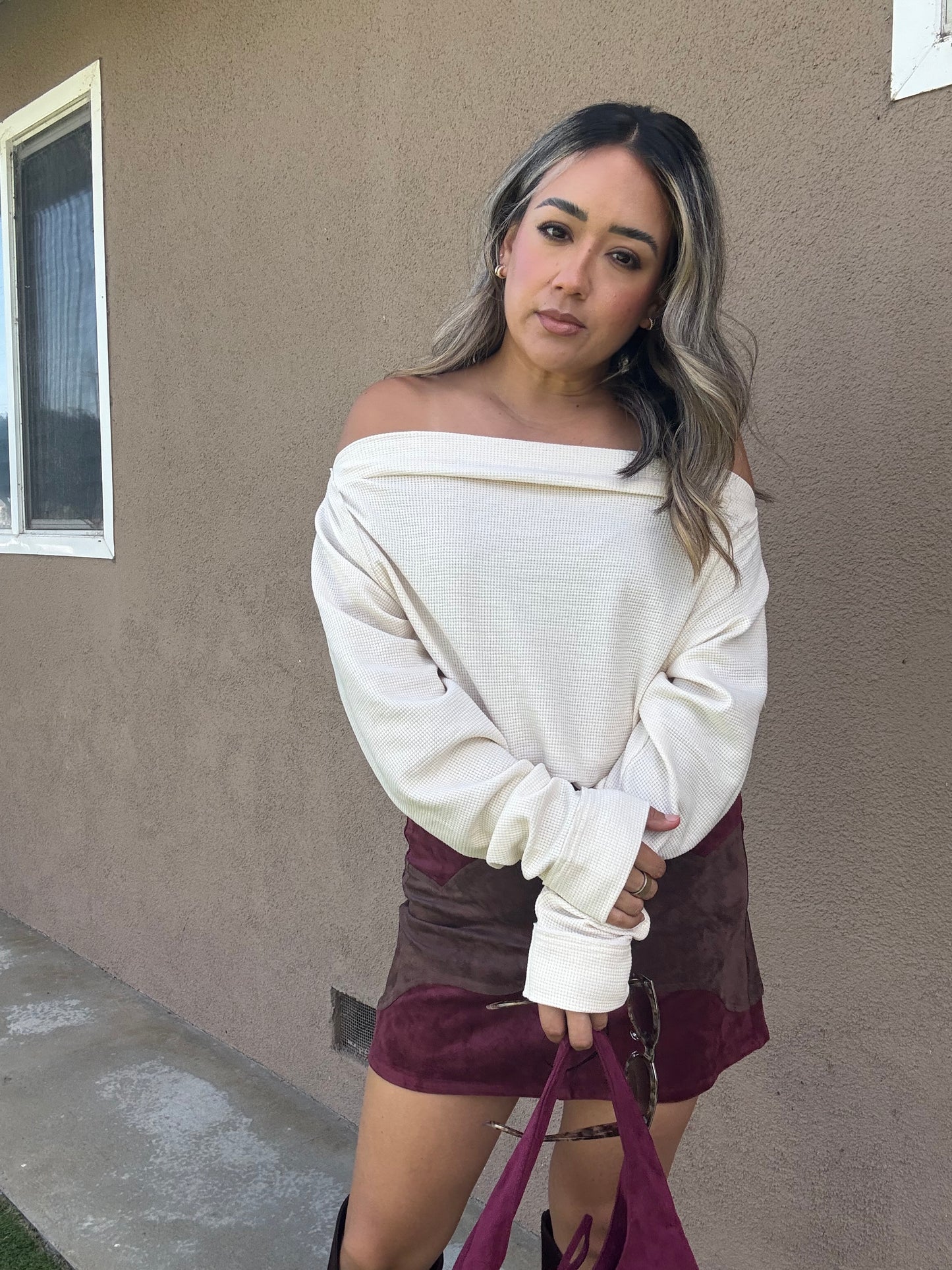 Fall For You Mini Skirt- Burgundy