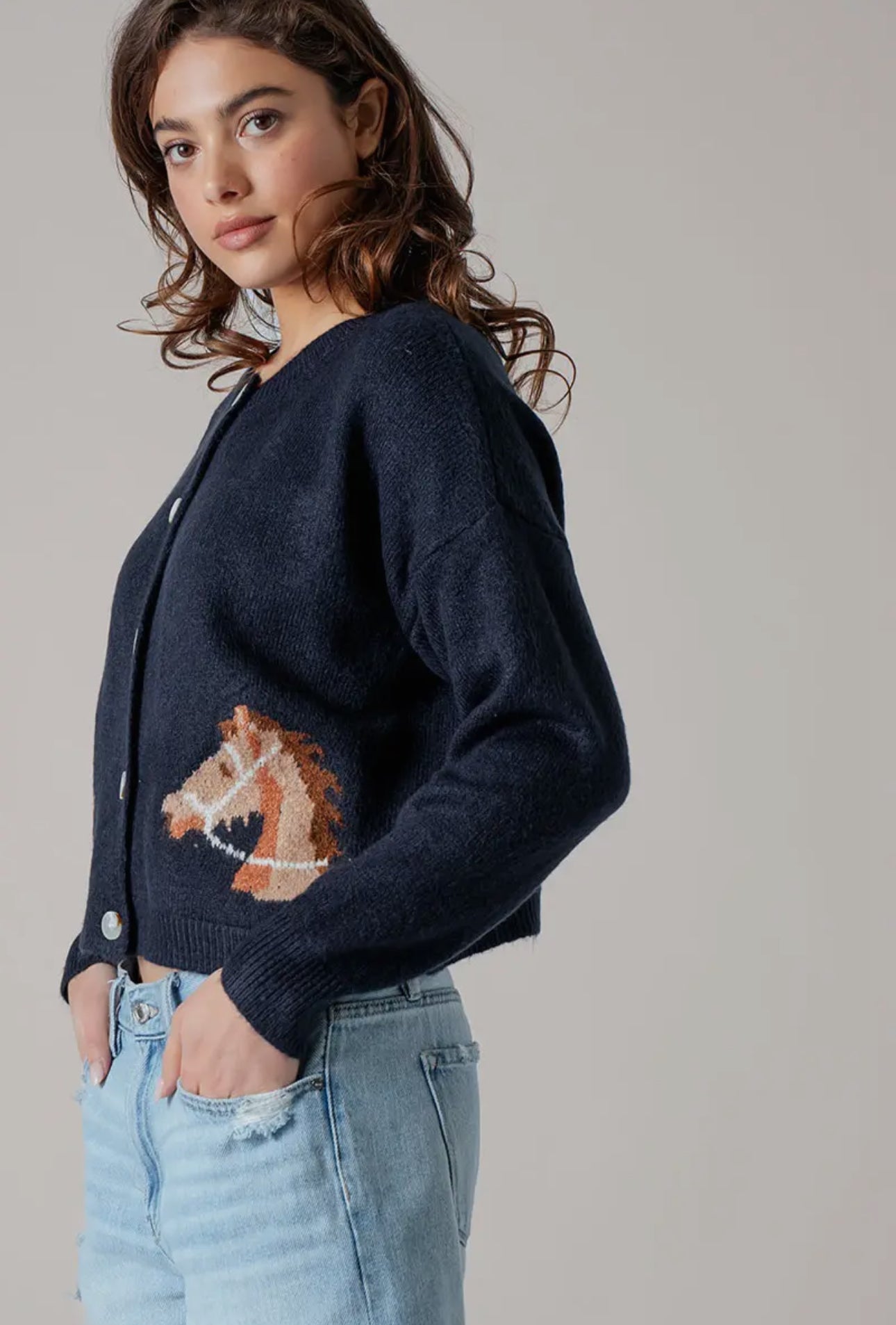 Saddle Up Horse Knit Cardigan