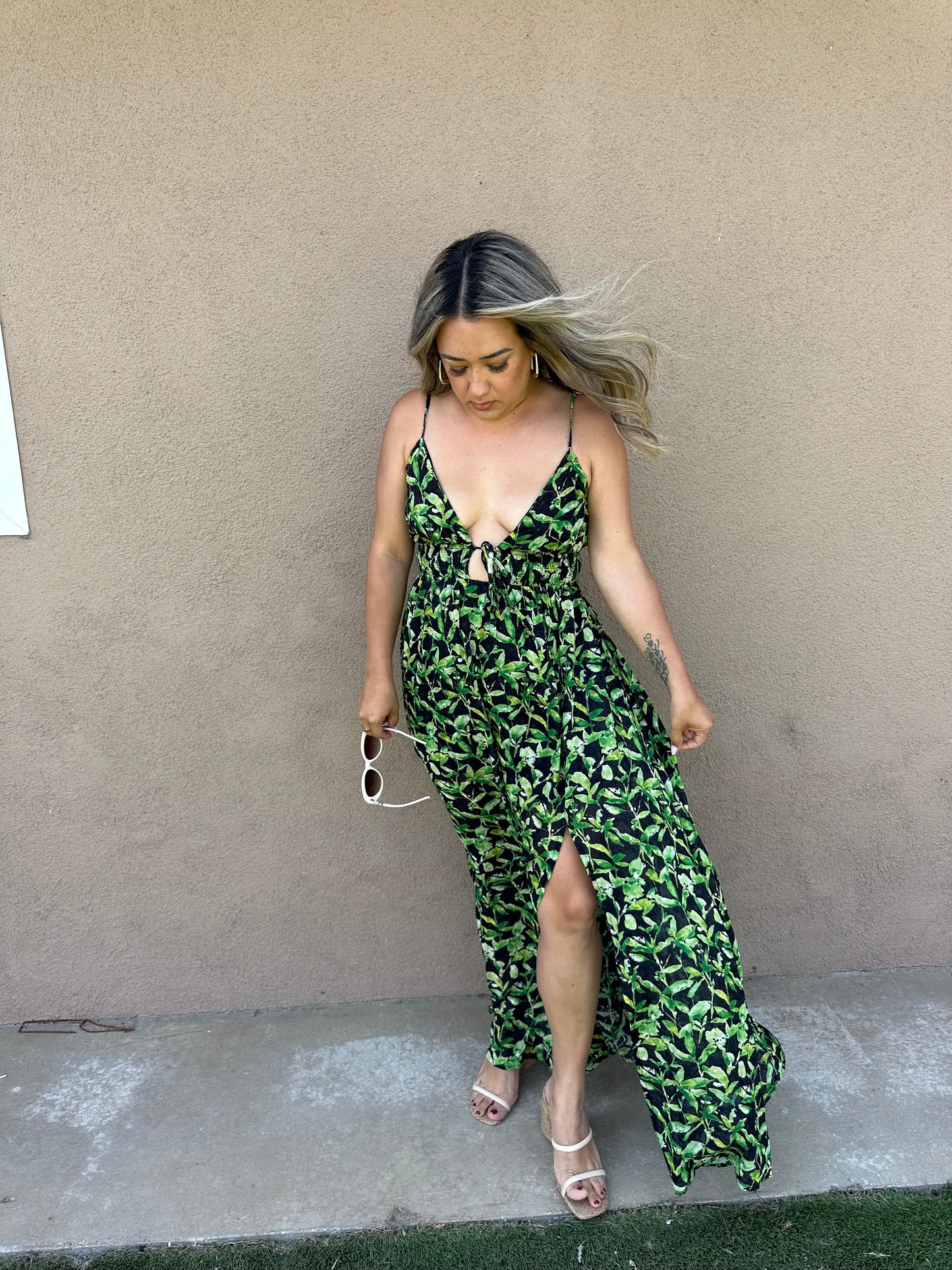 Islas Tie Front Maxi Dress