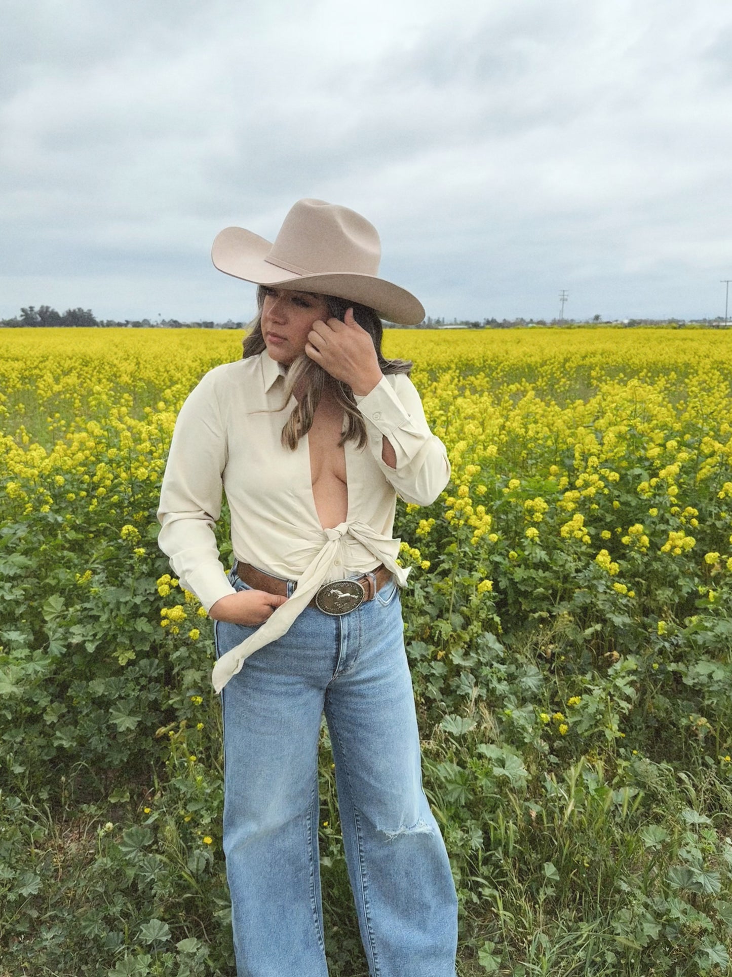 Casi Completa Button Down Top- Oatmeal