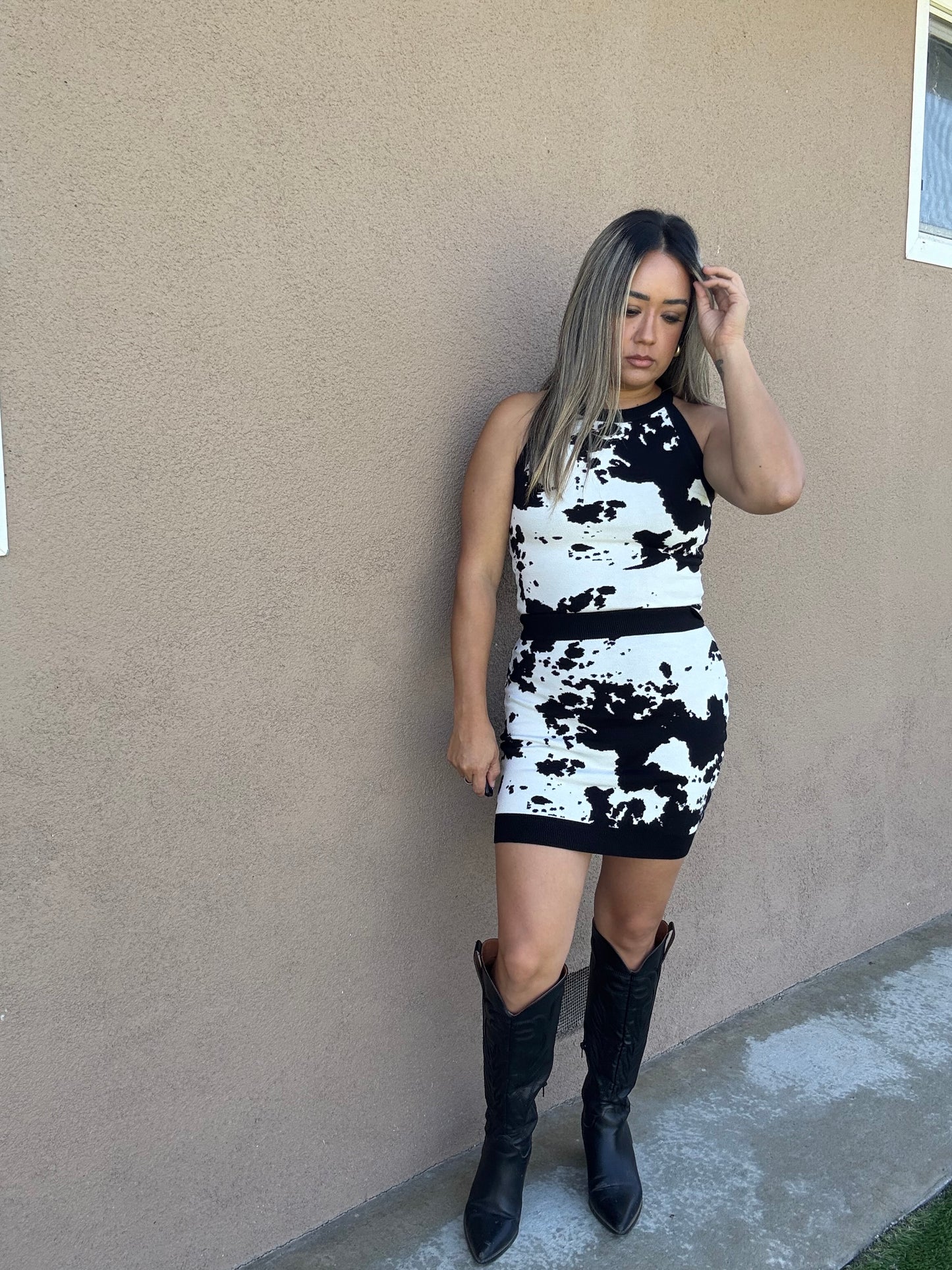 Rodeo Night Cow Skirt Set