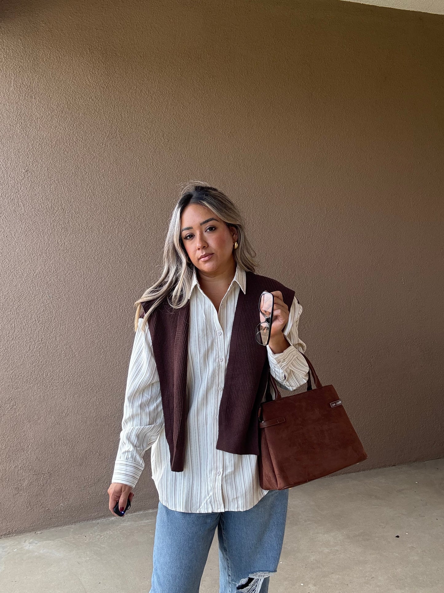 She’s Chic Suede Bag- Cognac
