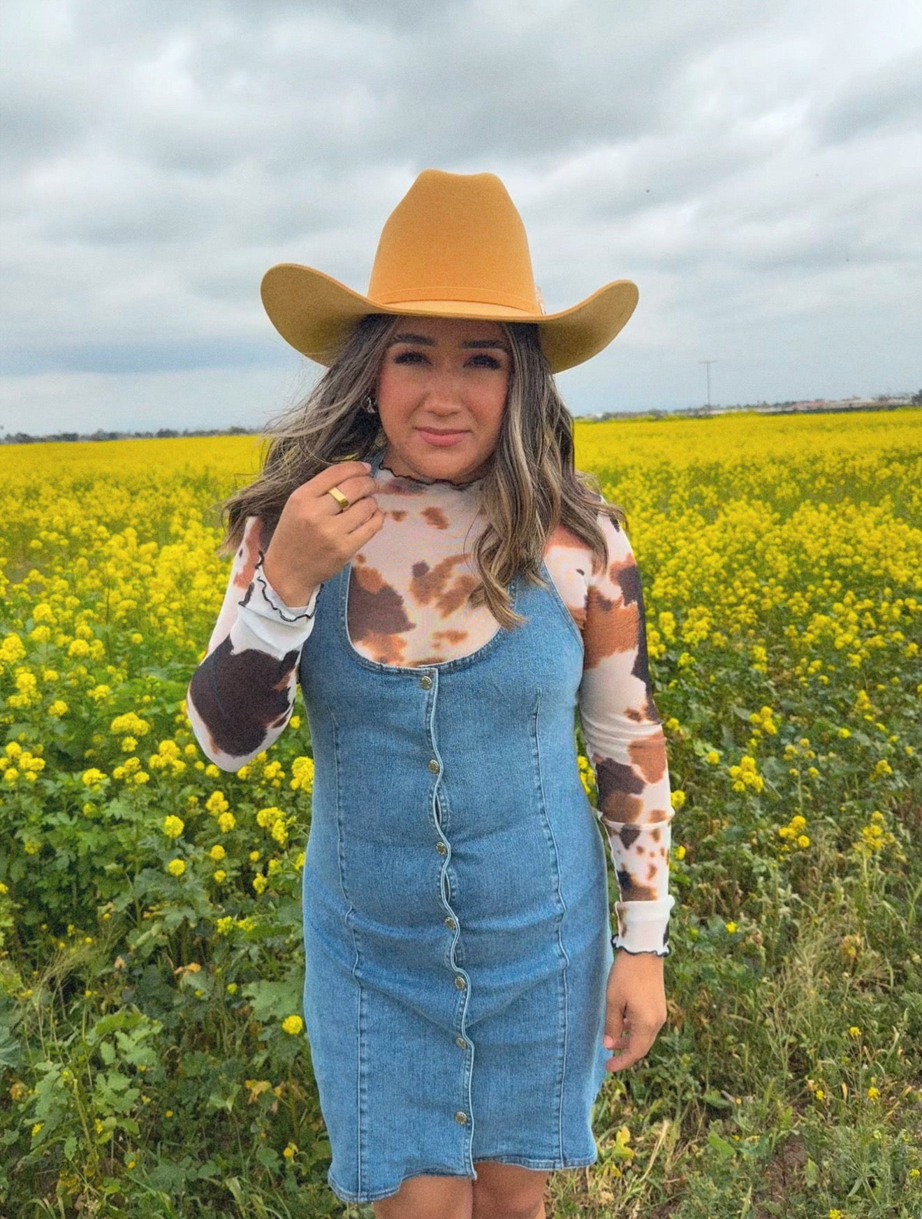 Me Gustas Sheer Cow Print Top