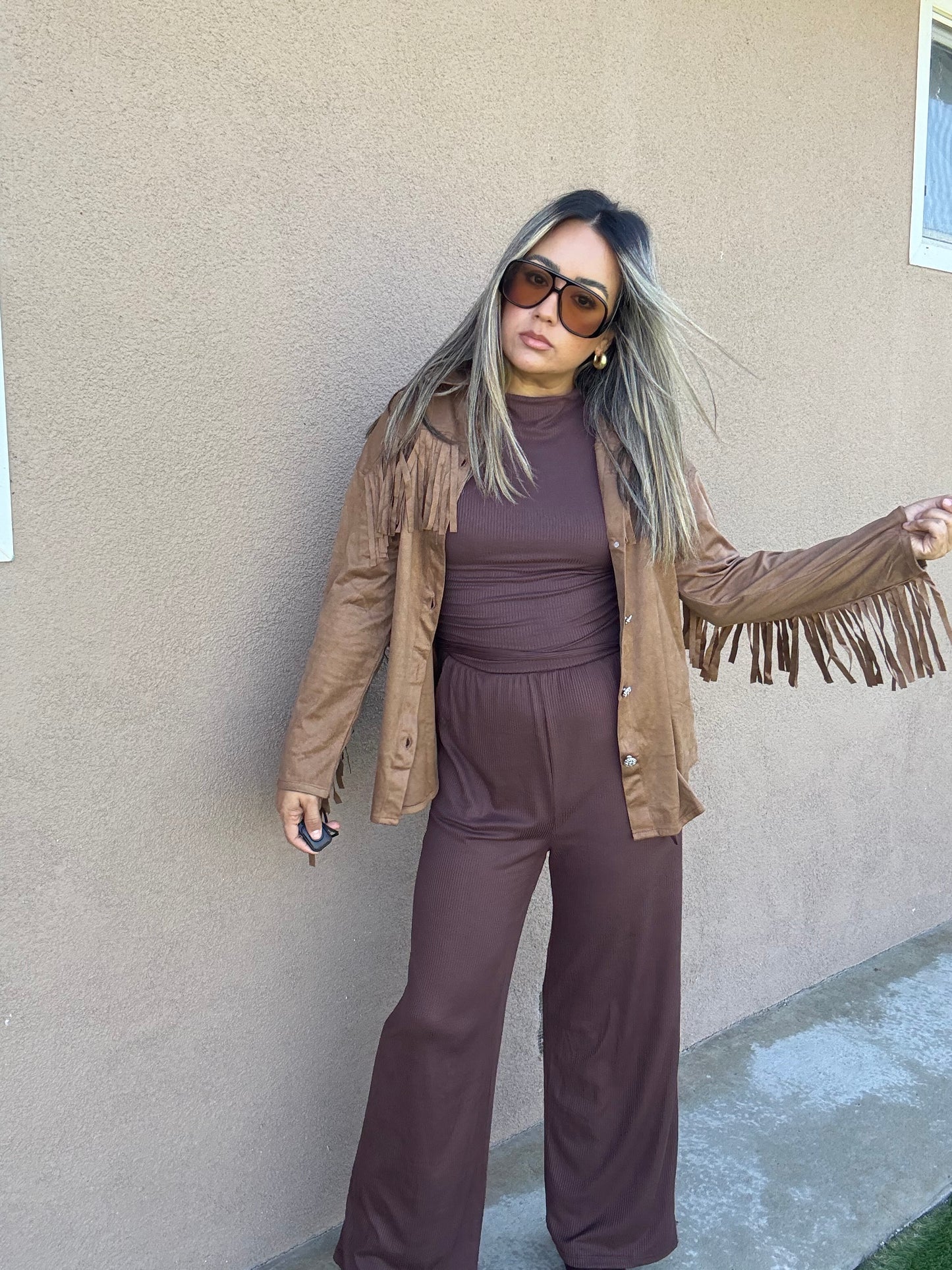 November Mocha Fringe Jacket