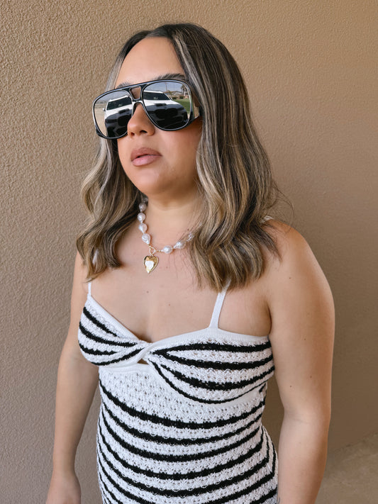 Belize Chunky Pearl Heart Necklace