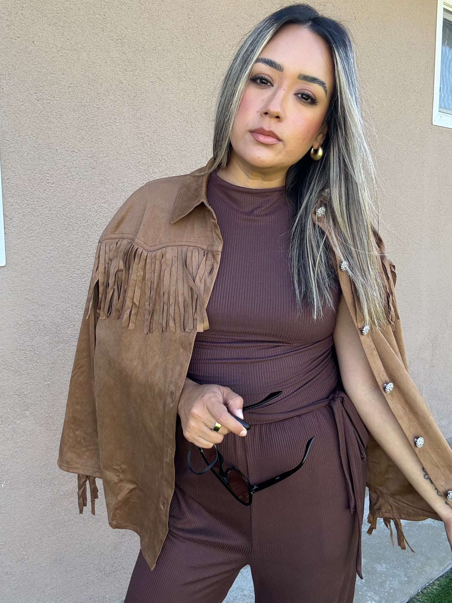 November Mocha Fringe Jacket