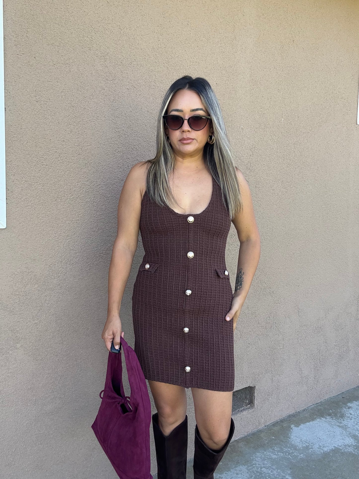 Fall Prep Mini Chocolate Halter Dress