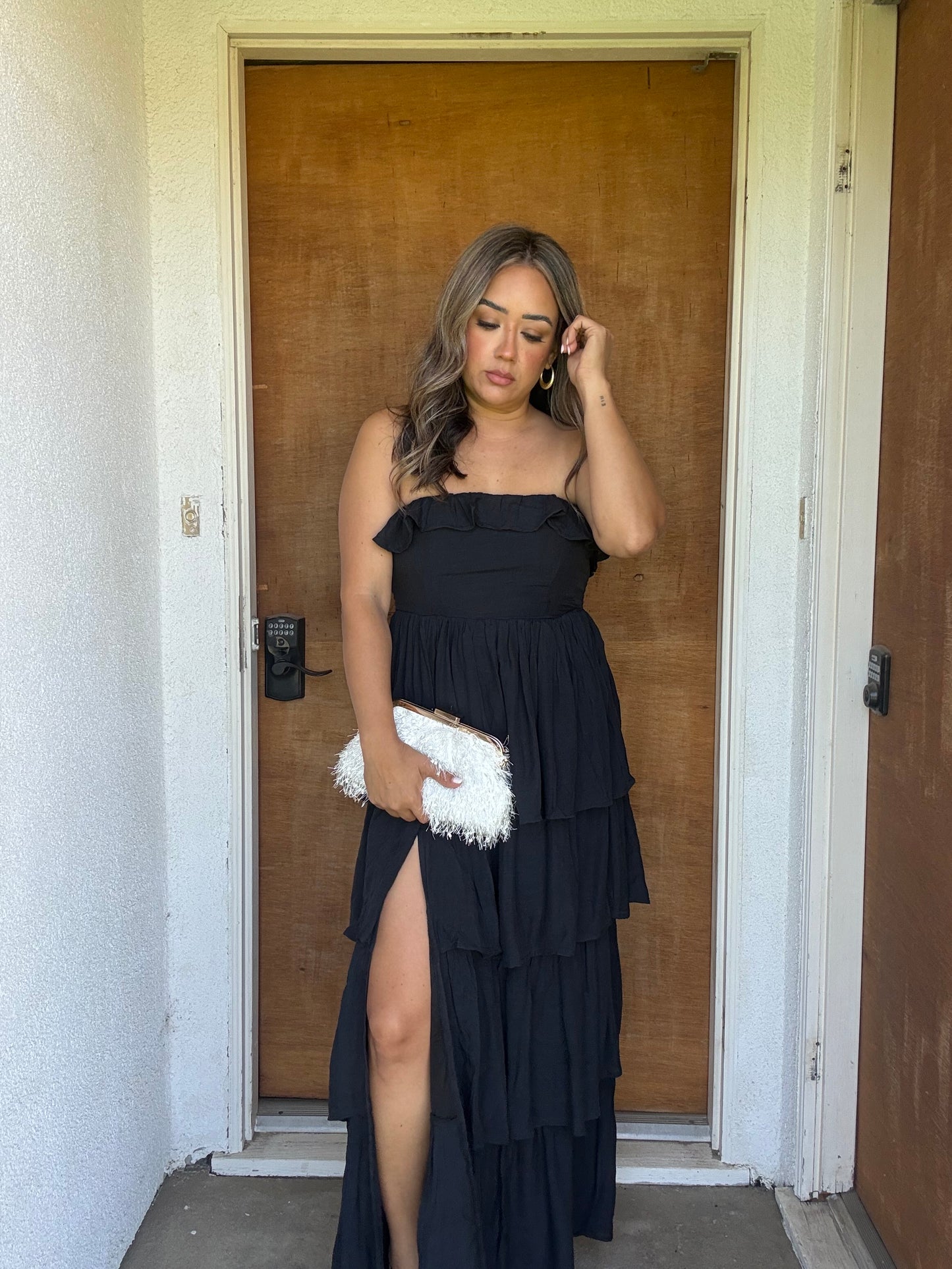 Beau Tiered Maxi Dress- Black