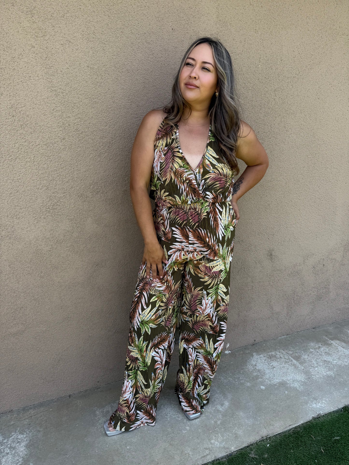 Olivia Ribbed Halter Jumpsuit