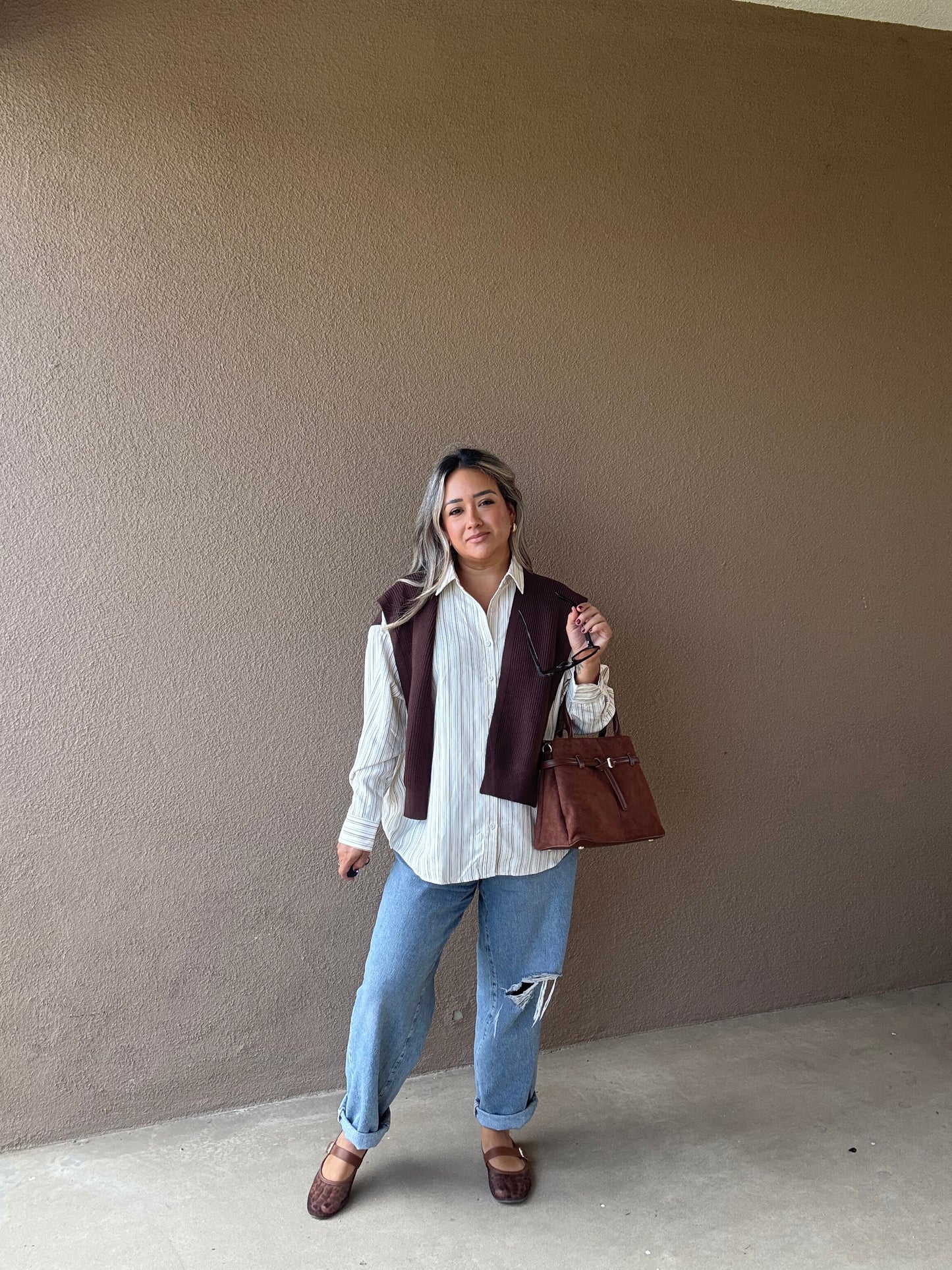 She’s Chic Suede Bag- Cognac