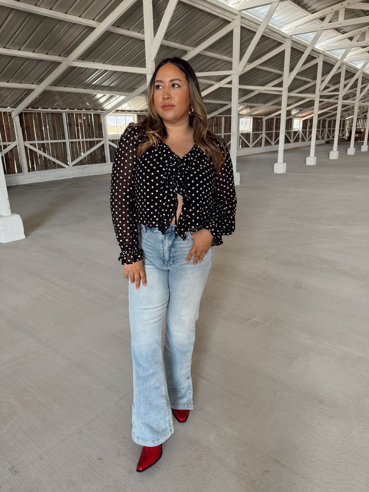 Daisy Sheer Top- Black