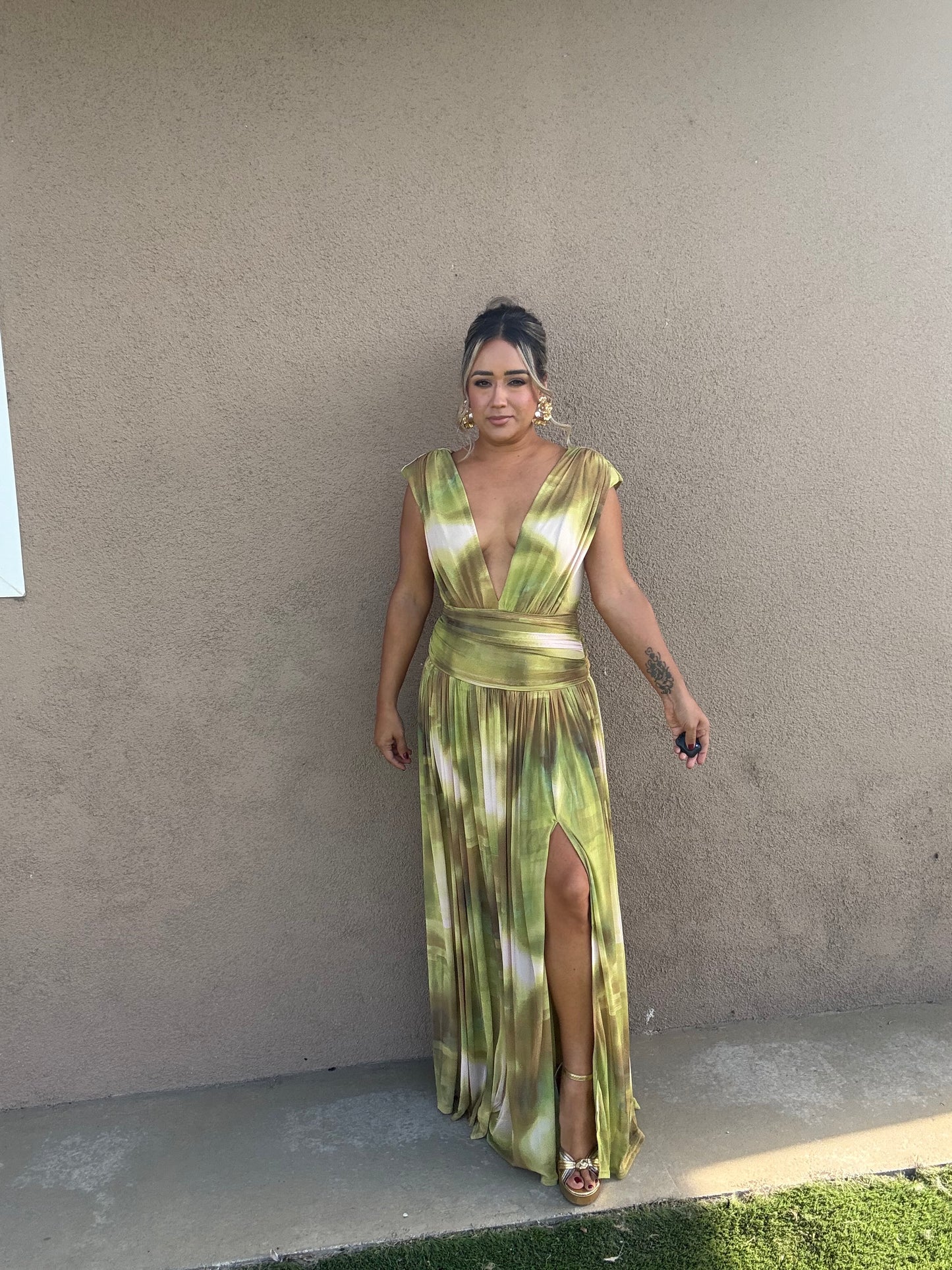 Love Me Not Slit Mesh Maxi Dress