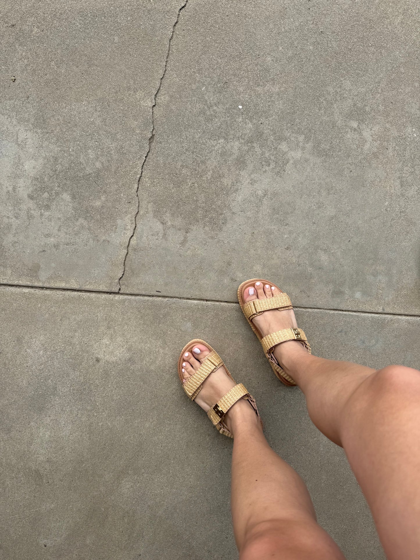 Traci Platform Beige Raffia Sandal