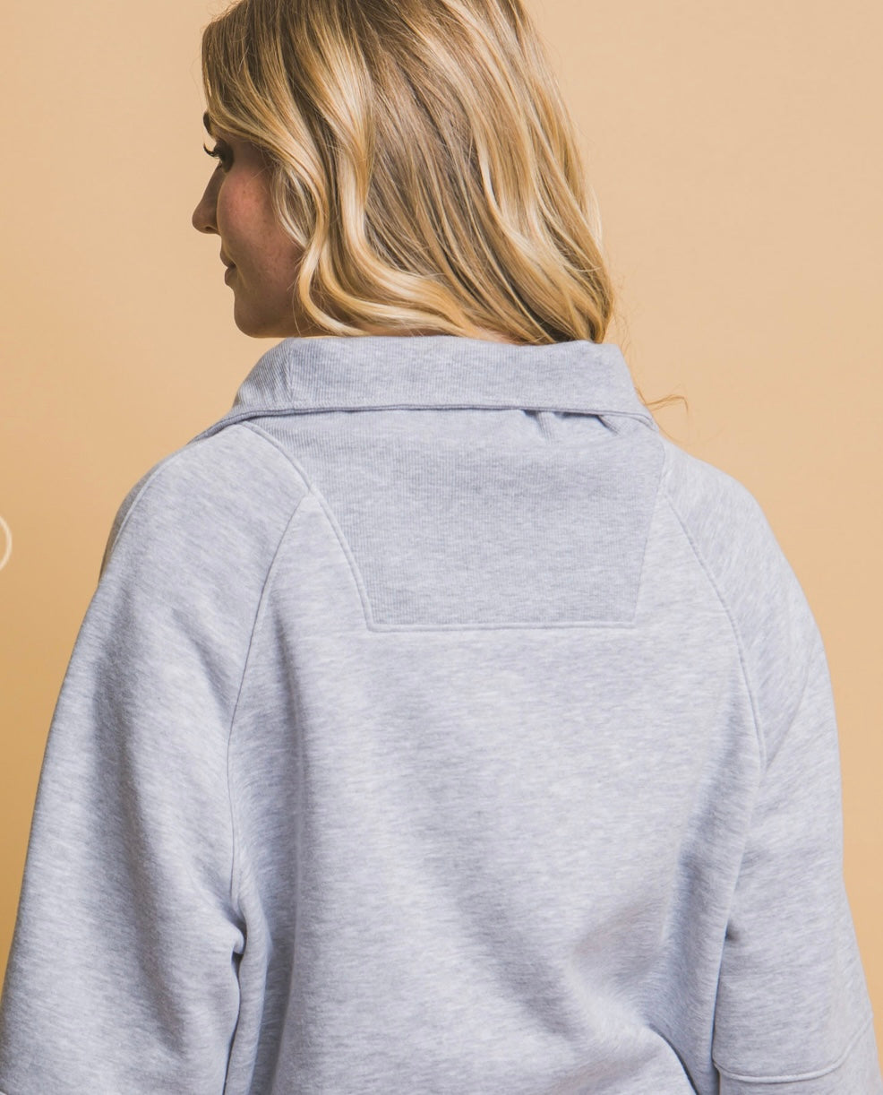 Lulu Heather Grey Half Zip Sweater