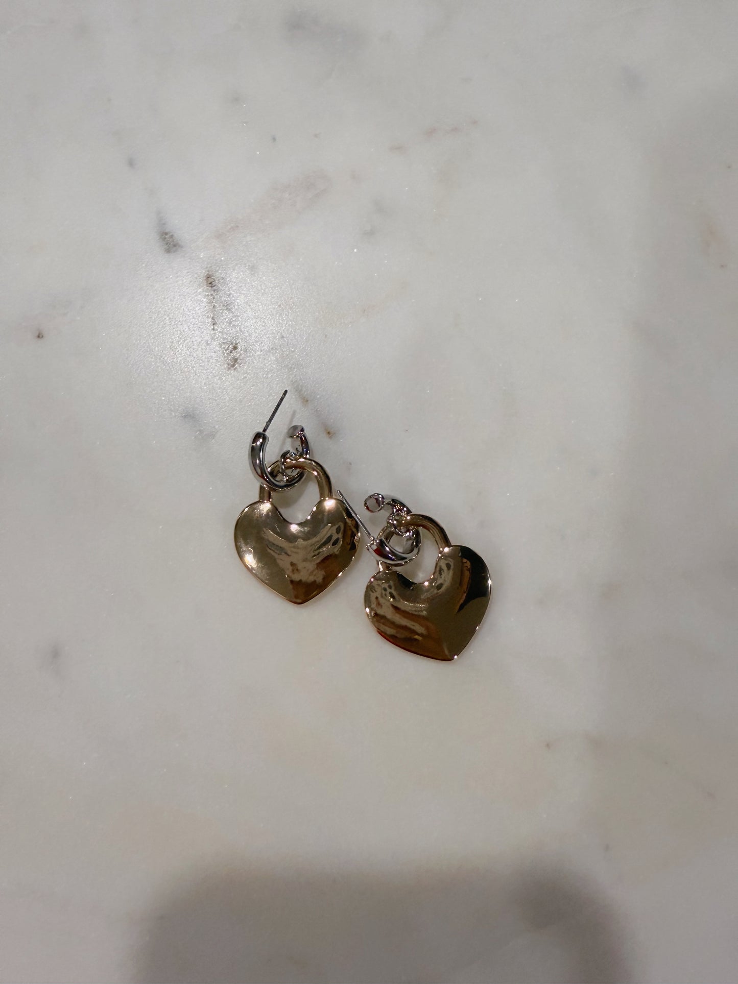 Amelia Two Tone Heart Earring