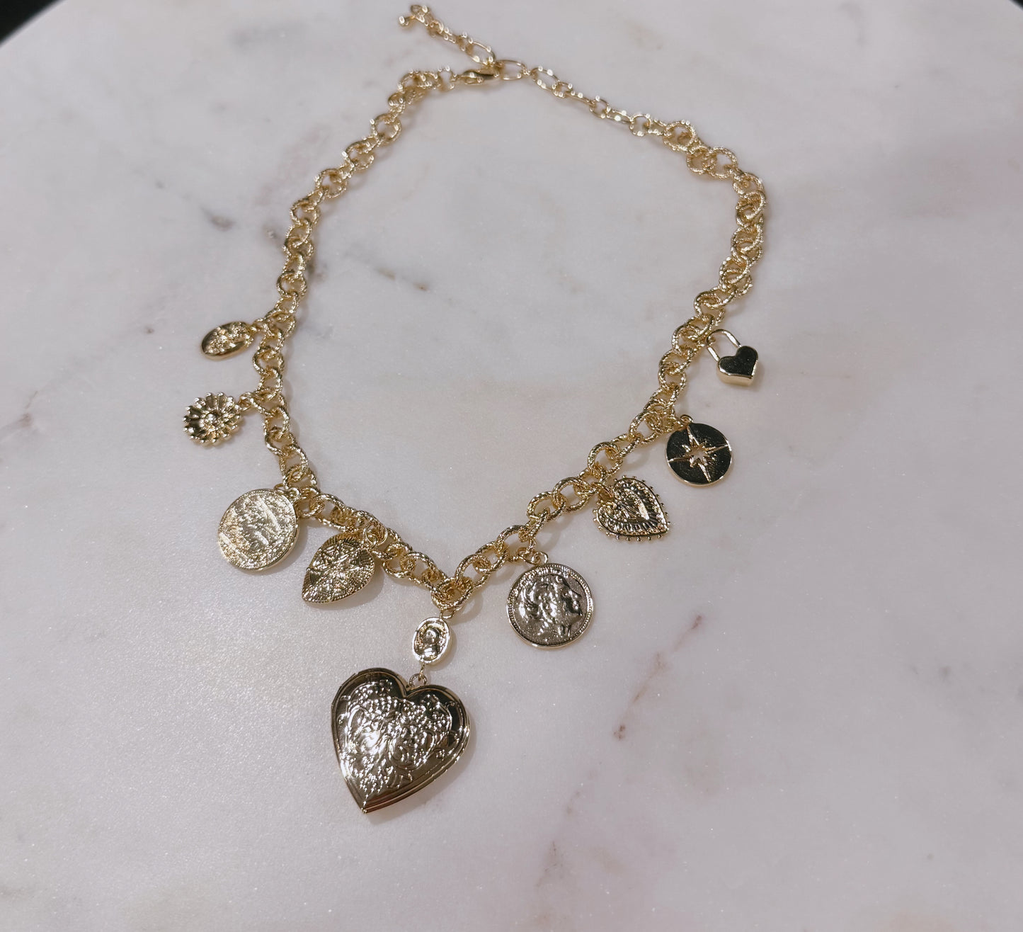 Santos Gold Charm Necklace