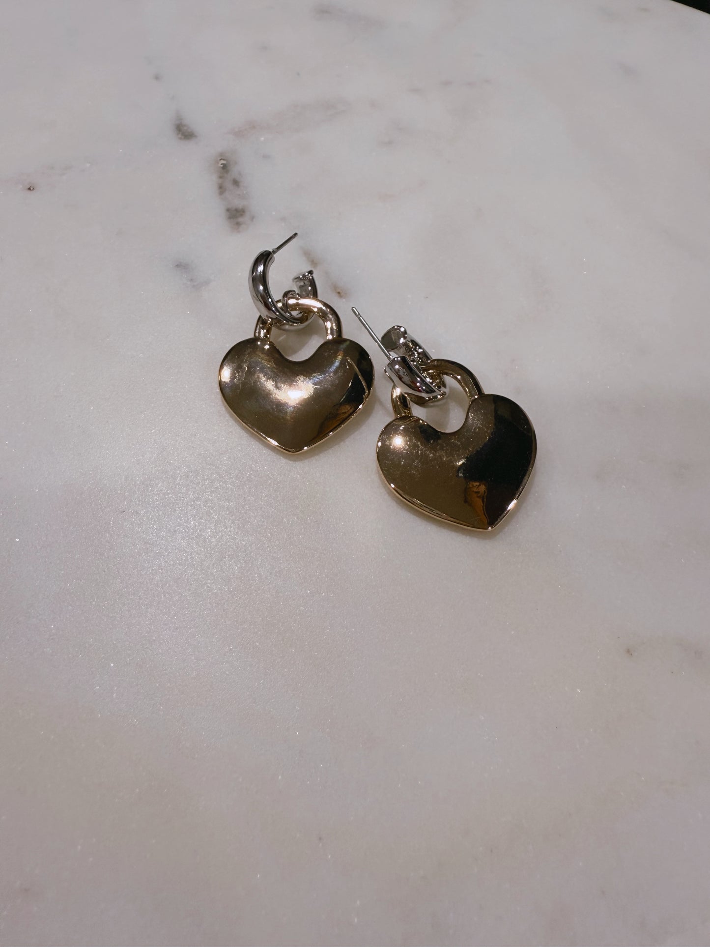 Amelia Two Tone Heart Earring