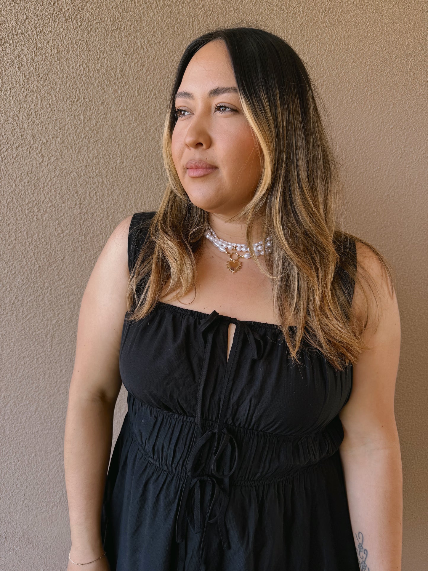 Sunset Sleeveless Mini Dress- Black