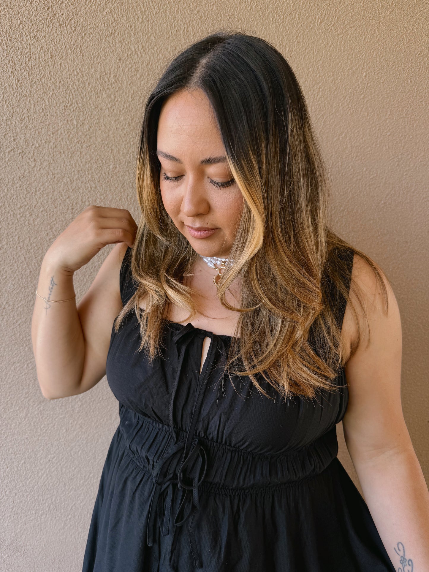Sunset Sleeveless Mini Dress- Black