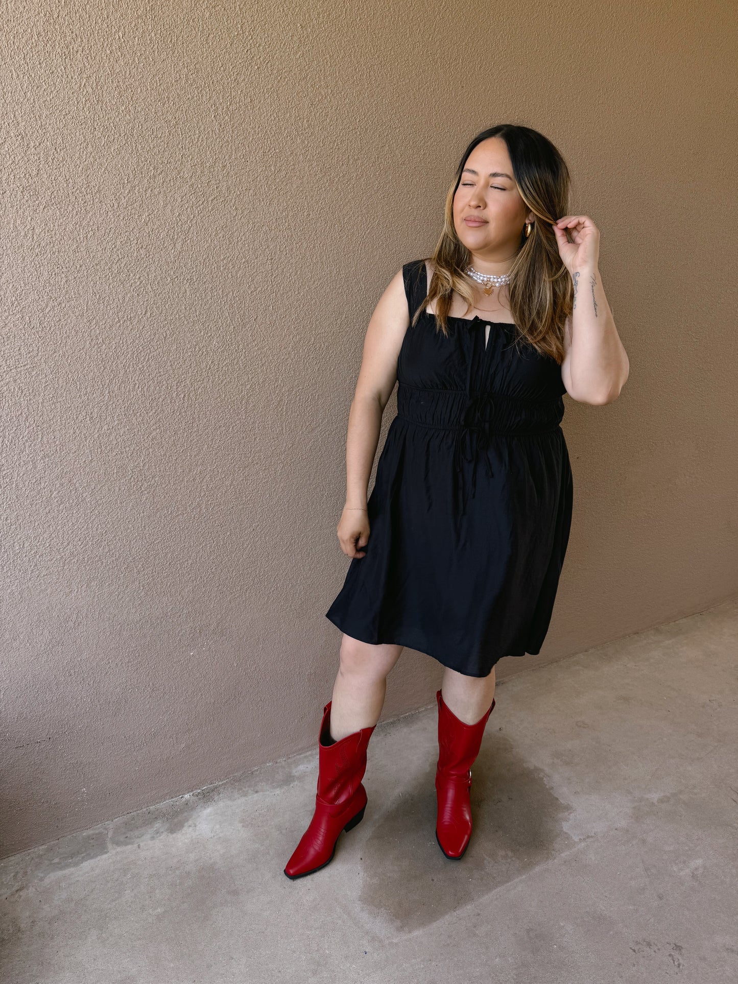 Sunset Sleeveless Mini Dress- Black