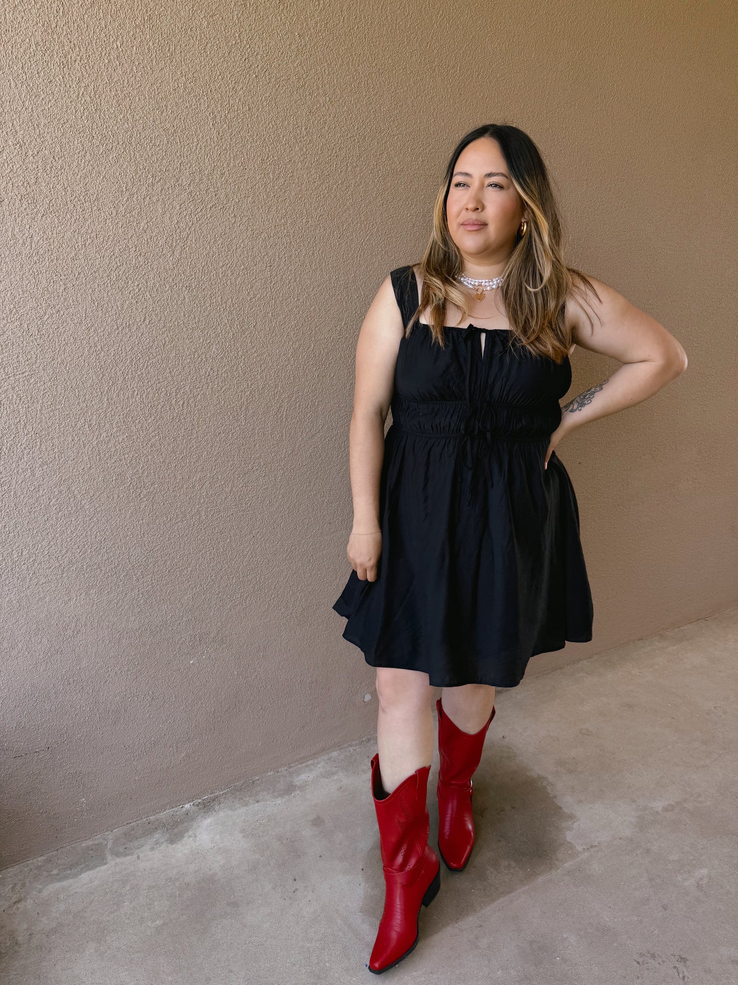 Sunset Sleeveless Mini Dress- Black