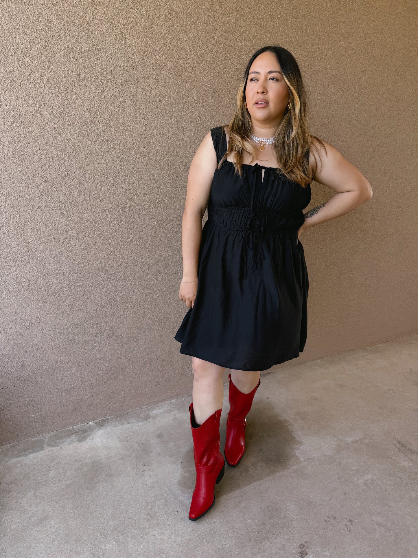 Sunset Sleeveless Mini Dress- Black