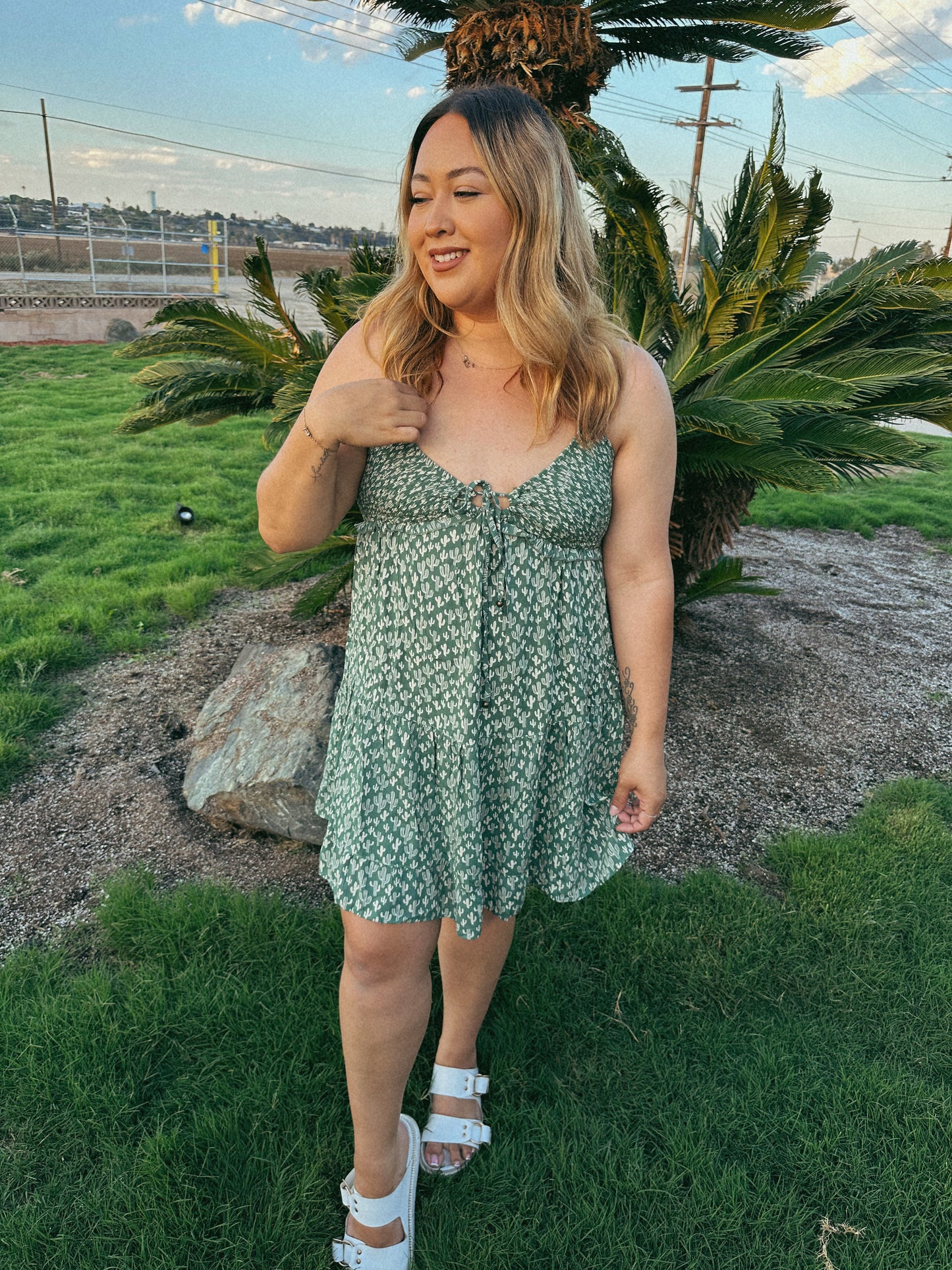 Desert Daze Mini Cactus Halter Dress
