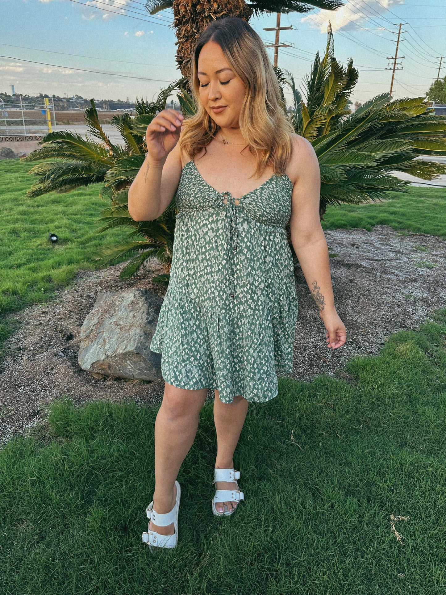 Desert Daze Mini Cactus Halter Dress