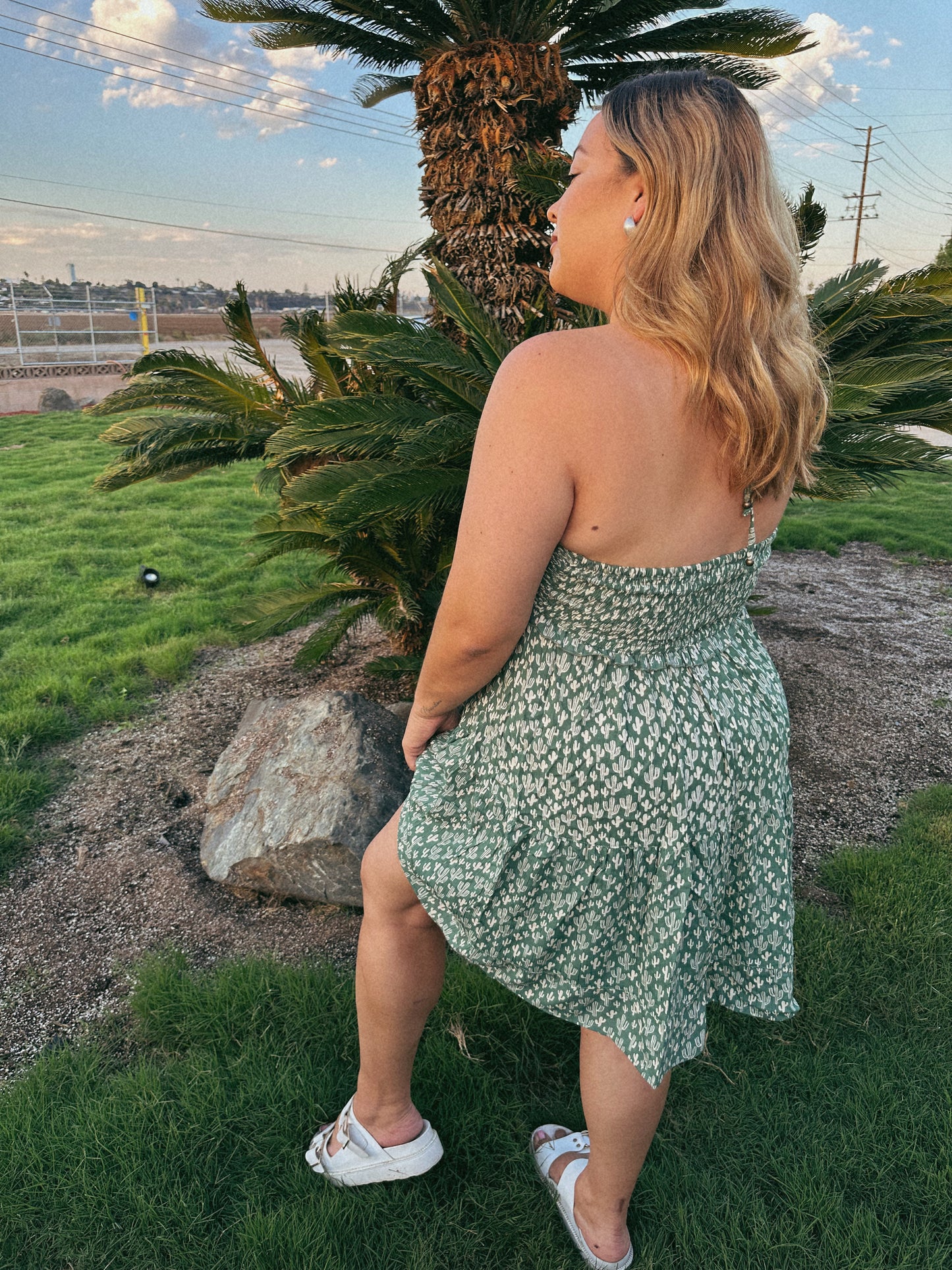 Desert Daze Mini Cactus Halter Dress