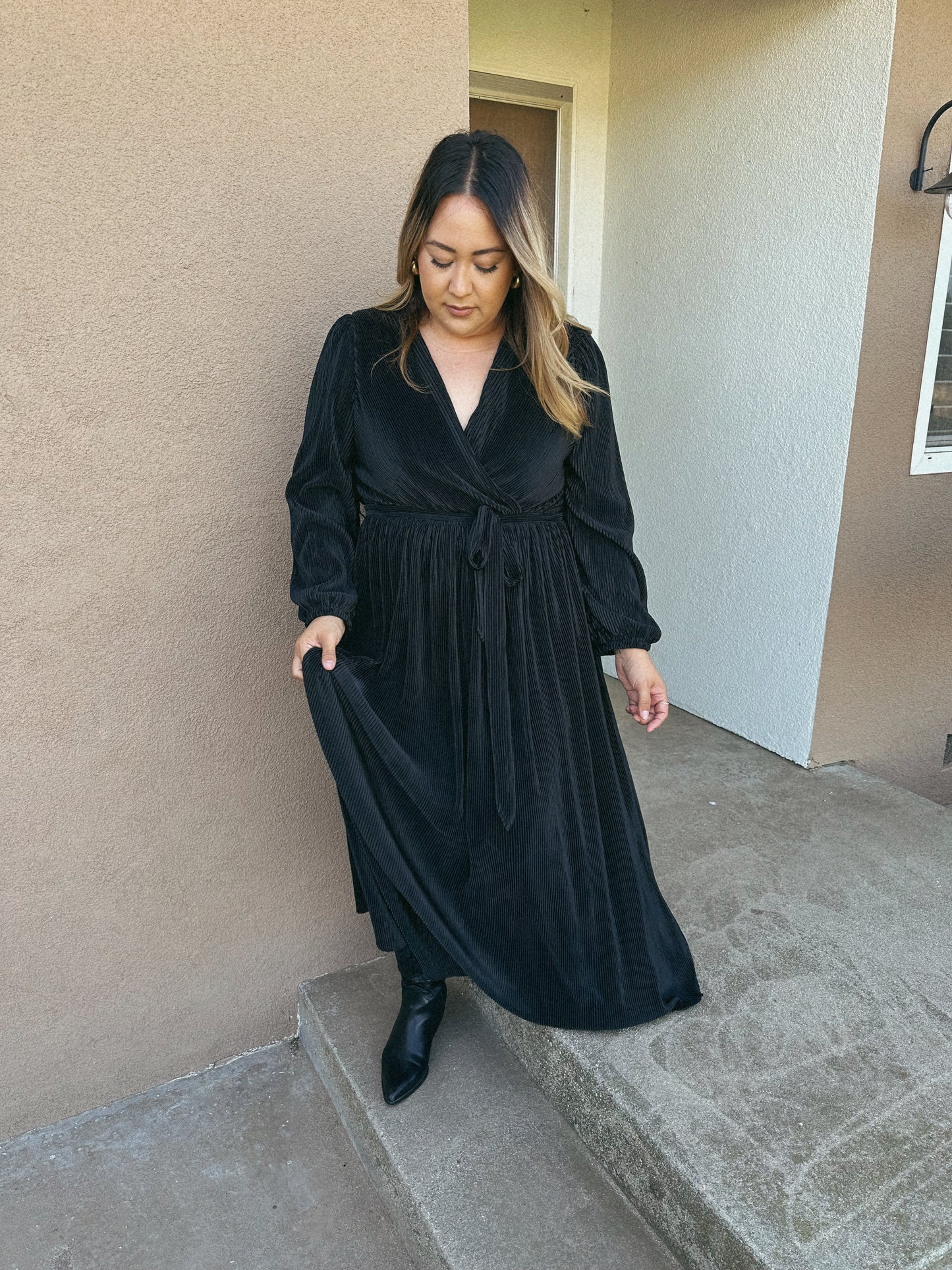 Marilyn Pleated Maxi Dress