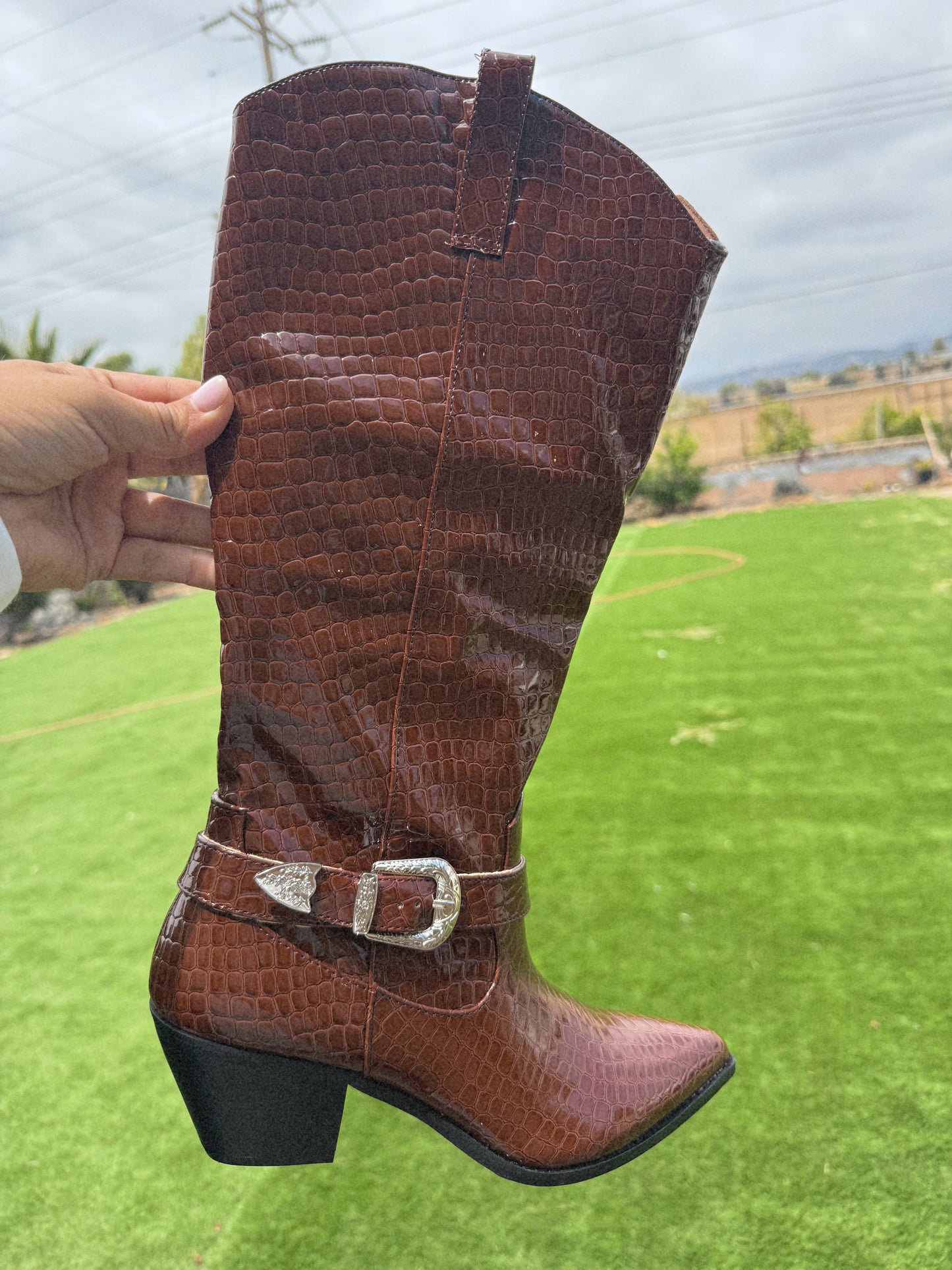 Dandelion Patent Cowboy Boot