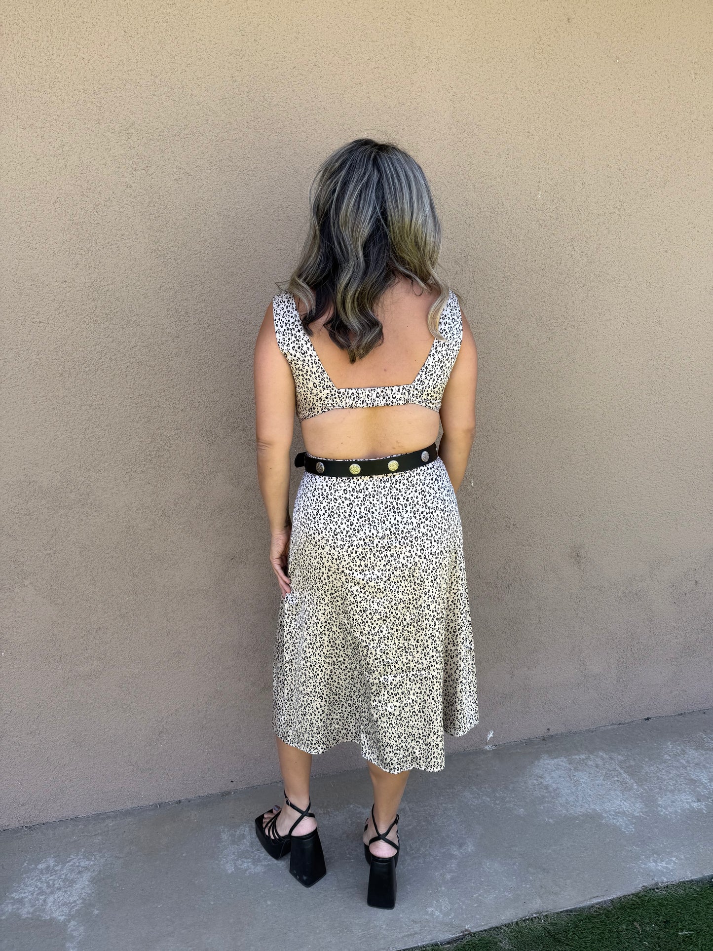 Cora Heart Belt- Silver/Black