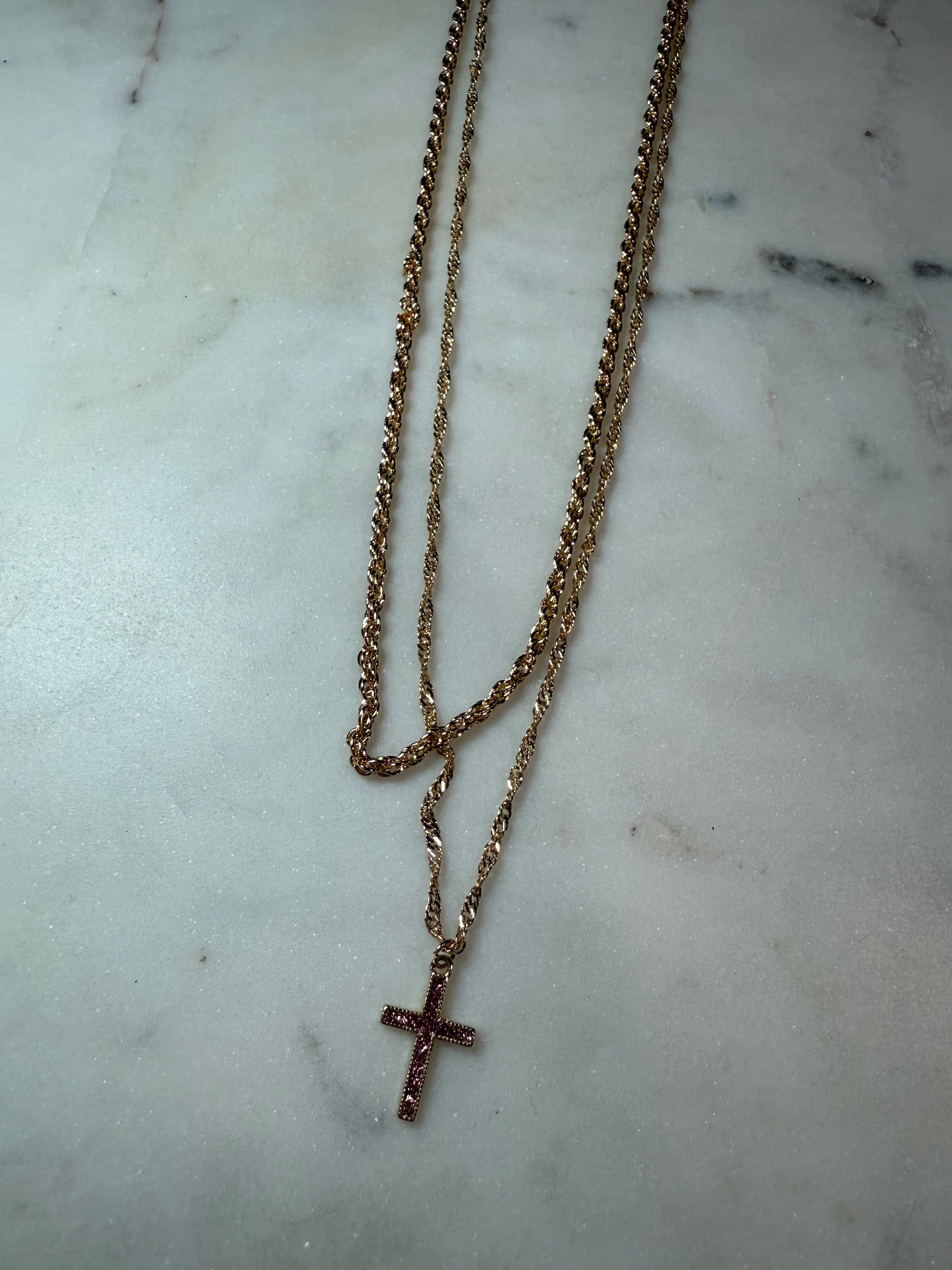 Richie Layered Cross Necklace