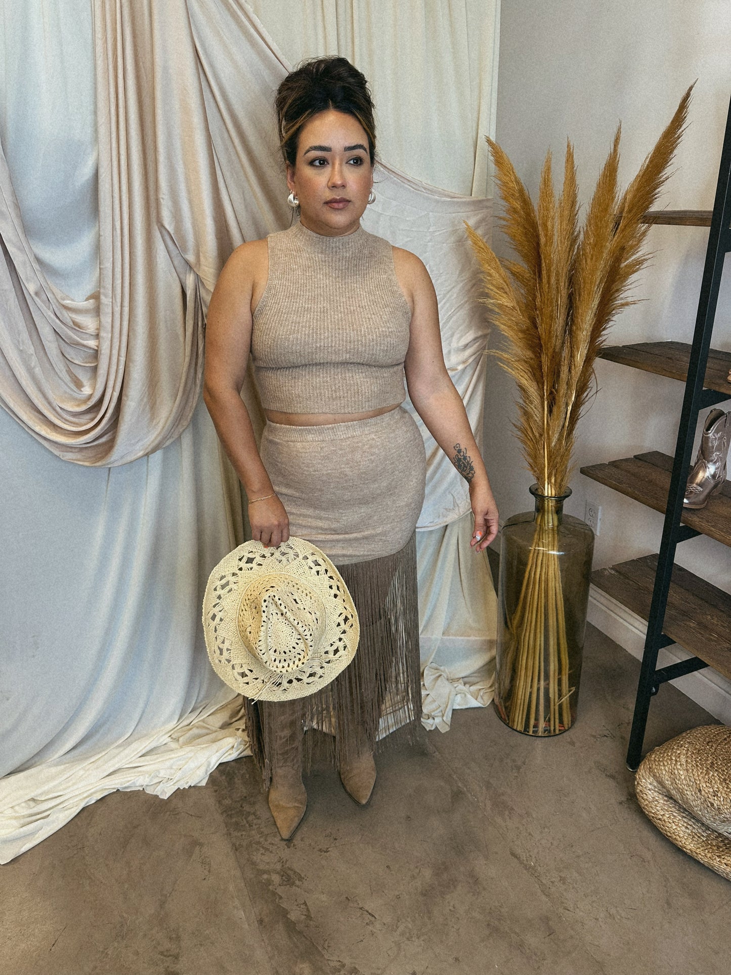 Coastal Cowgirl Fringe Skirt Set